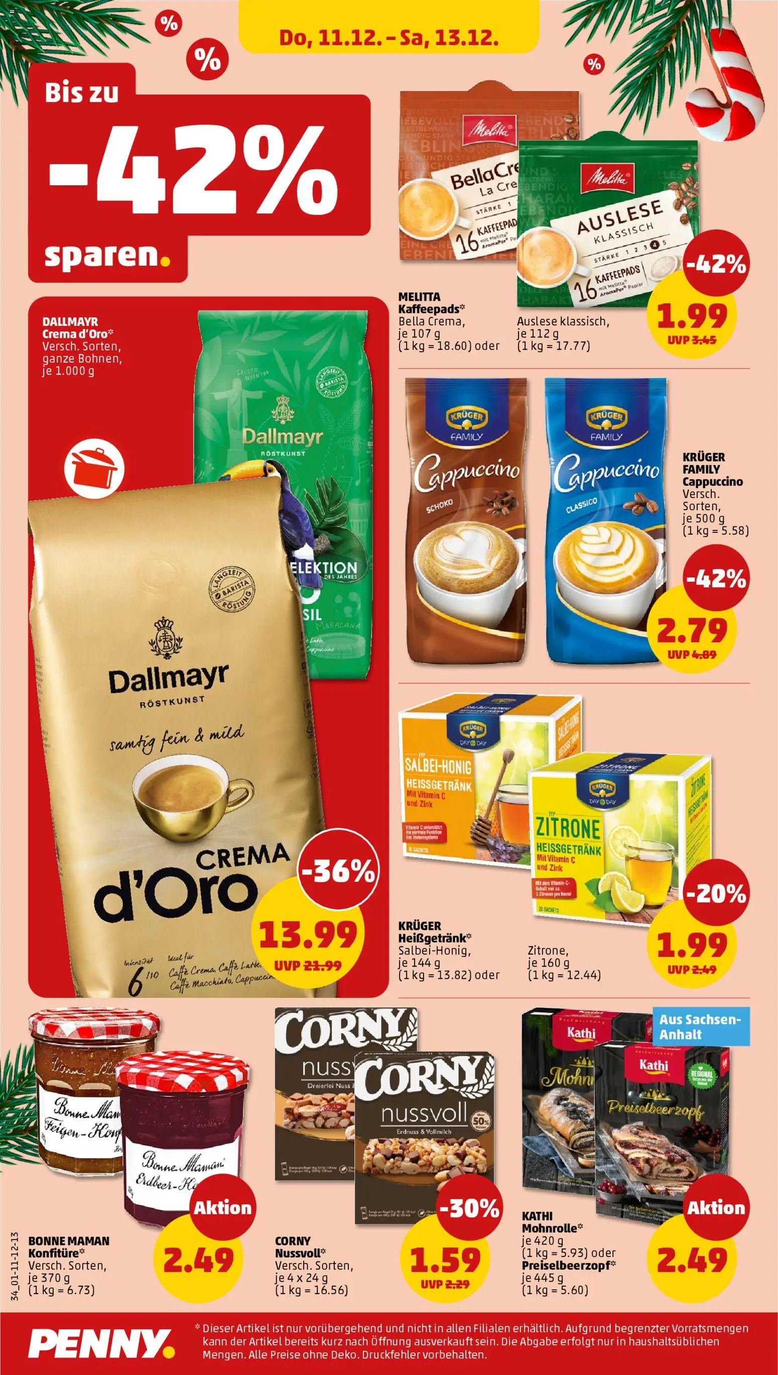 Penny Prospekt 	 – gültig ab 08.12.2025 | Seite: 38 | Produkte: Melitta, Kaffeepads, Dallmayr, Zitrone