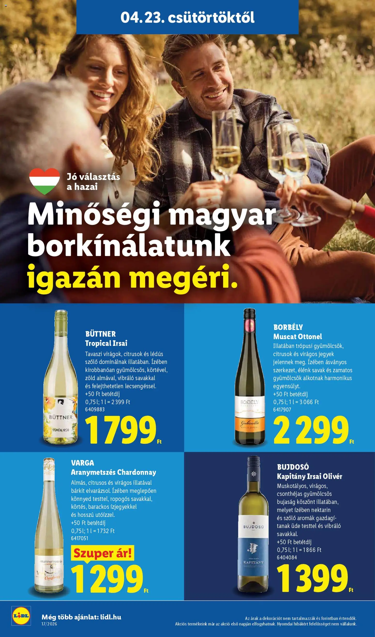 Lidl akciós ujság - amely érvényes a következő dátumtól: 23.04.2026 | Oldal: 14 | Termékek: Nektarin, Szőlő