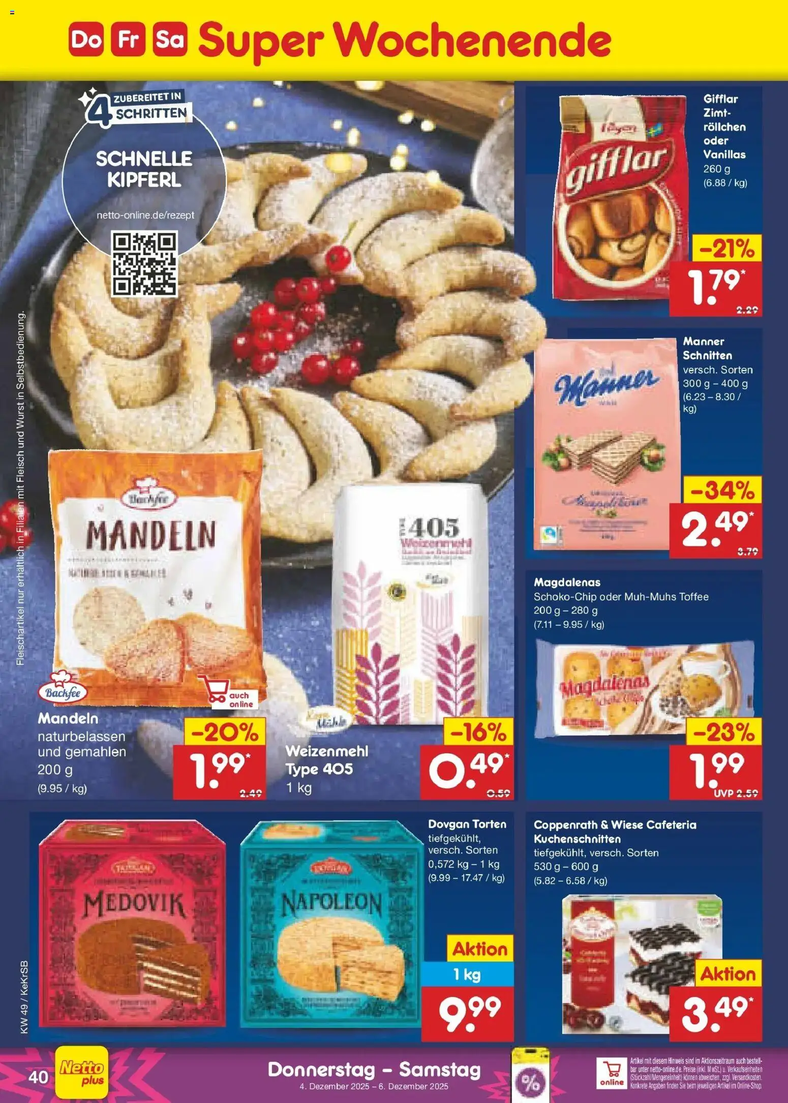 Netto Marken-Discount prospekt Jüchen	 – gültig ab 01.12.2025 | Seite: 42 | Produkte: Weizenmehl, Mandeln, Wurst, Fleisch