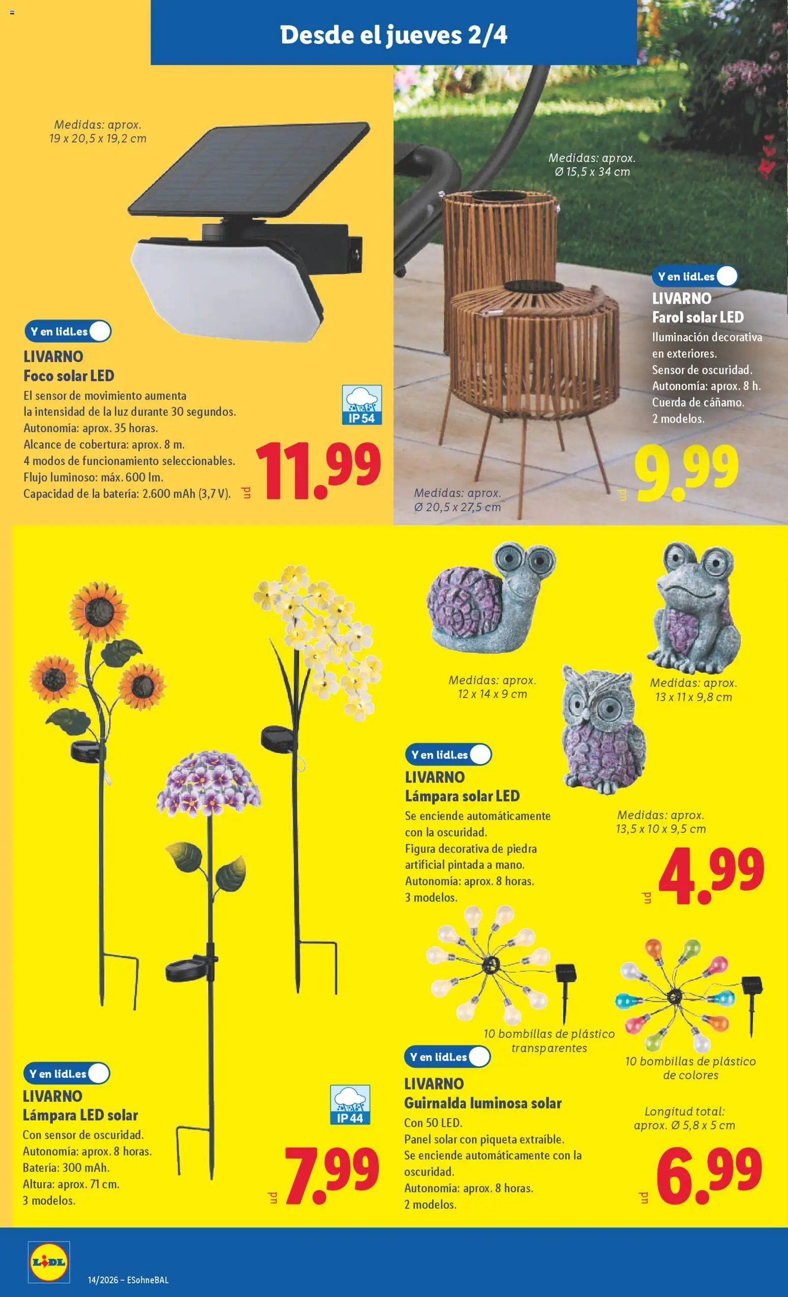 Lidl folleto de bazar │ válido desde el 30.03.2026 | Página: 18 | Productos: Farol, Galette de chaise, Batería, Lámpara