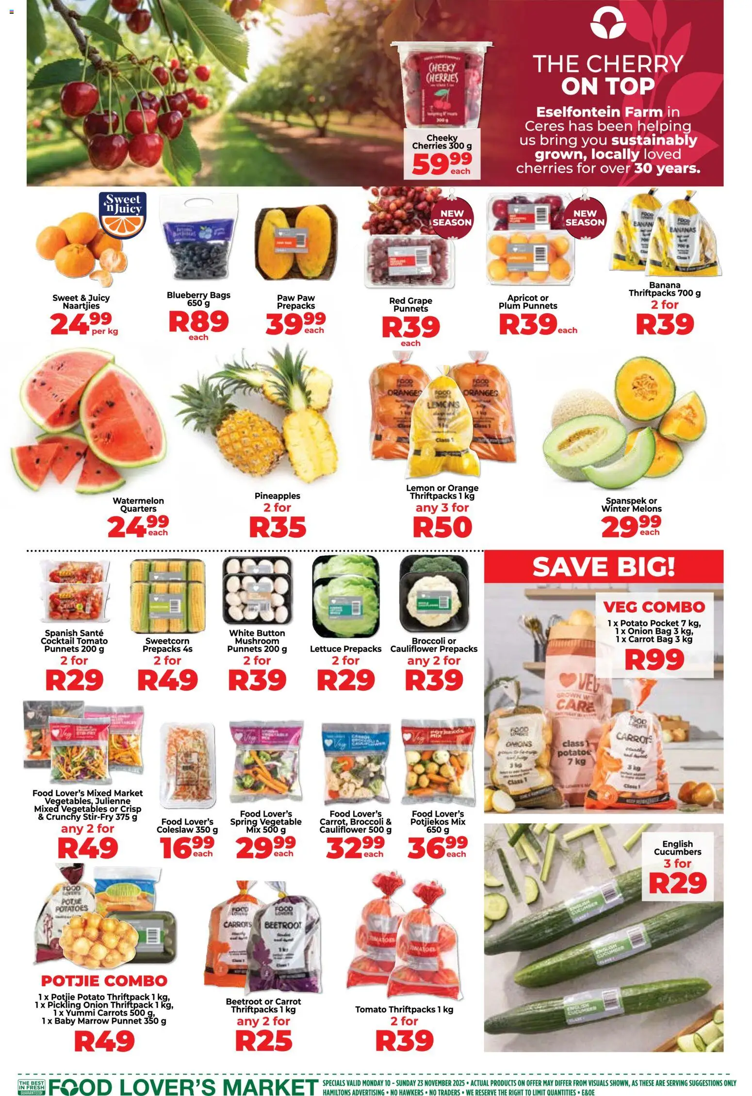 New Food Lover's Market catalogue – valid from 10.11.2025 | Page: 2 | Products: Bag, Oranges, Lemon, Lettuce