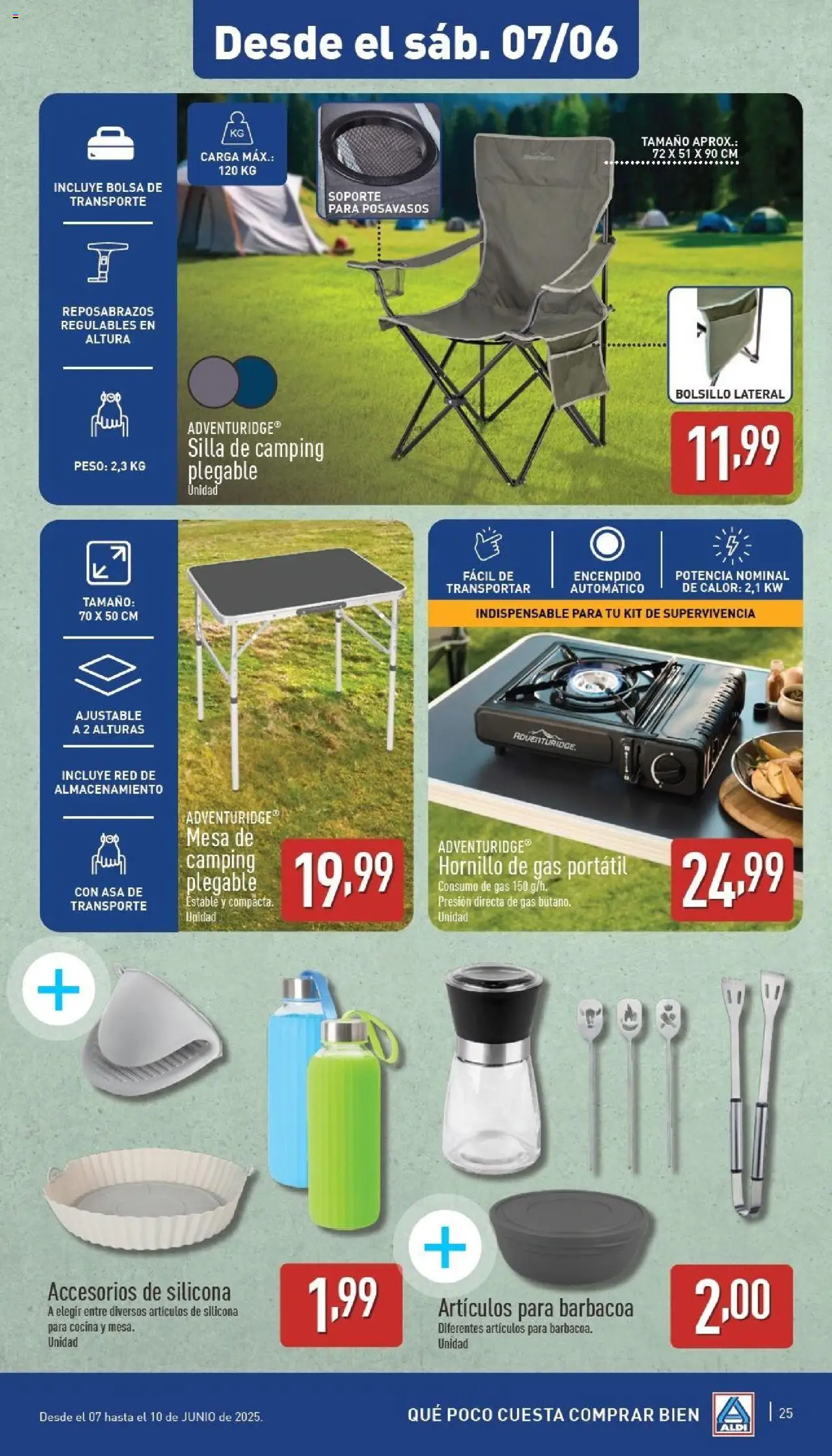 Aldi folleto Península │ válido desde el 02.06.2025 | Página: 25 | Productos: Bolsa, Barbacoa, Peso, Mesa