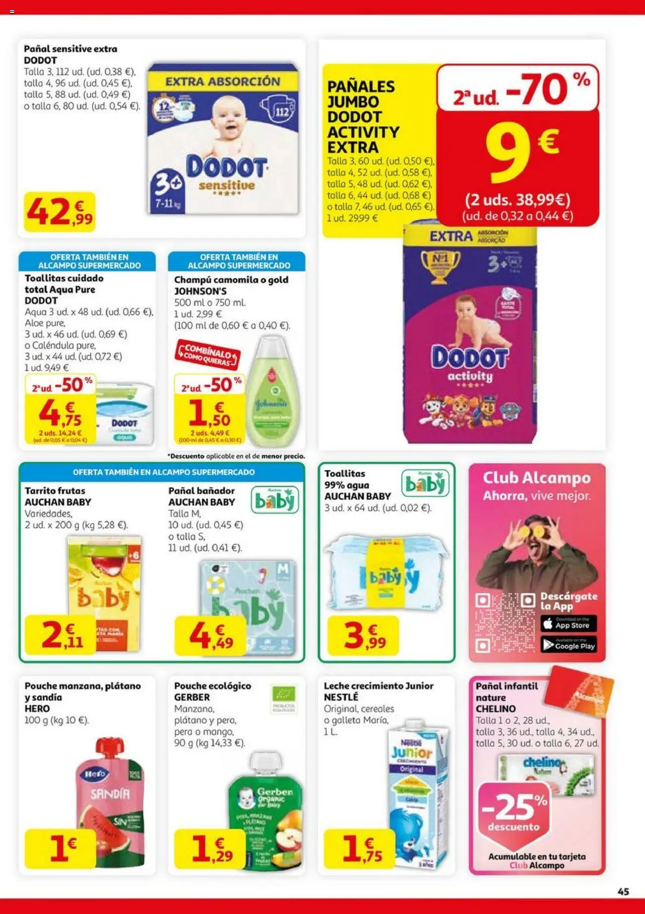 Alcampo - HG Nacional Unificado  │ válido desde el 14.08.2025 | Página: 45 | Productos: Champú, Leche, Cereales, Sandía