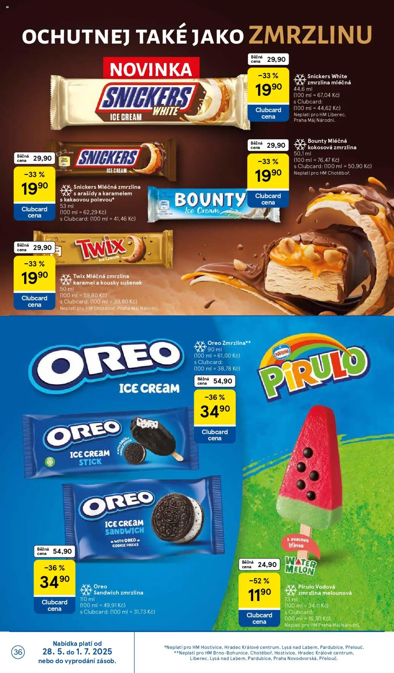 Tesco leták - Hypermarket od 11.06.2025 | Strana: 36 | Produkty: Twix, Zmrzlina, Arašídy, Oreo