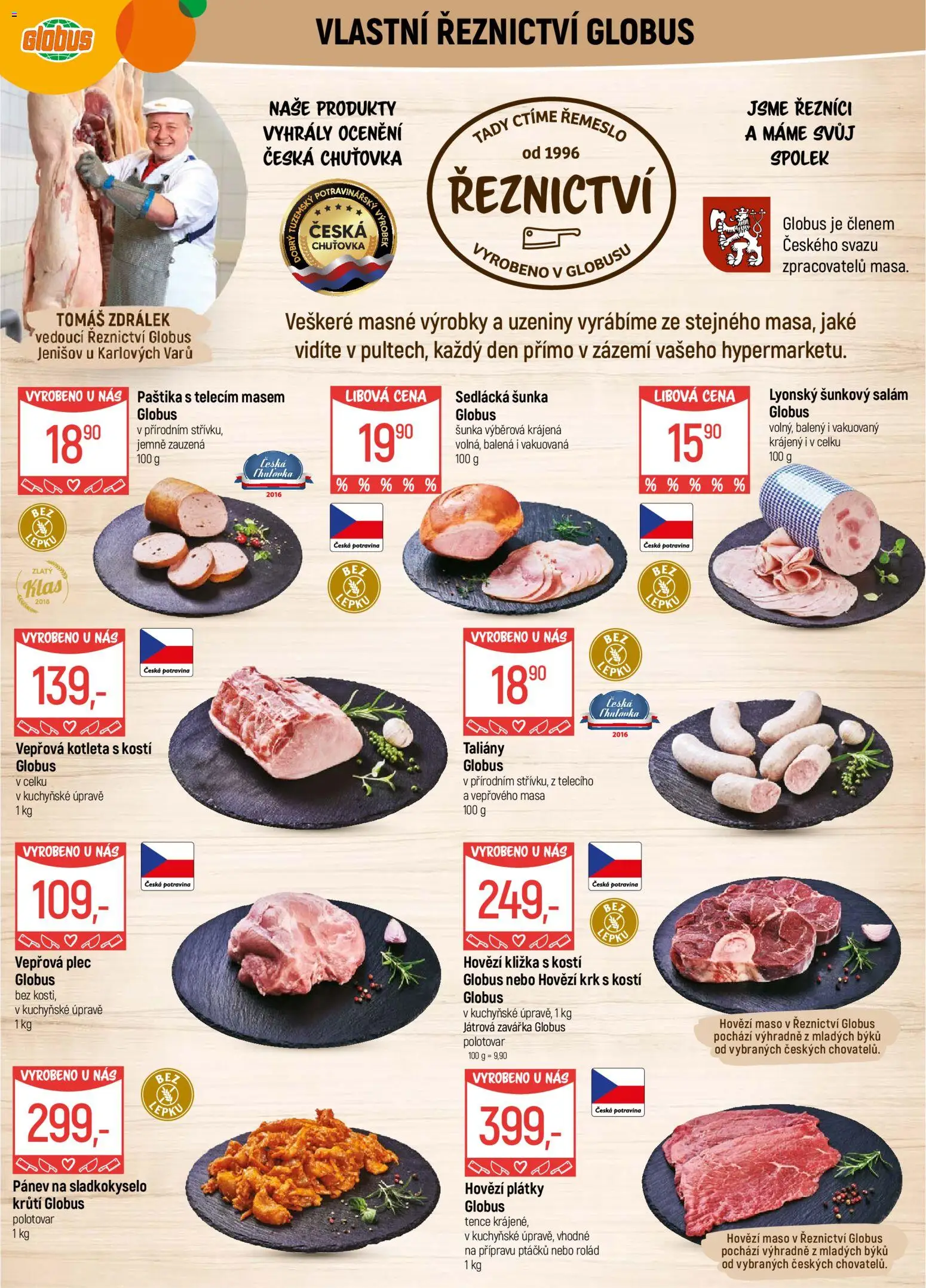 Globus leták - Karlovy Vary od 18.02.2026 | Strana: 5 | Produkty: Globus, Salám, Pánev, Hovězí maso