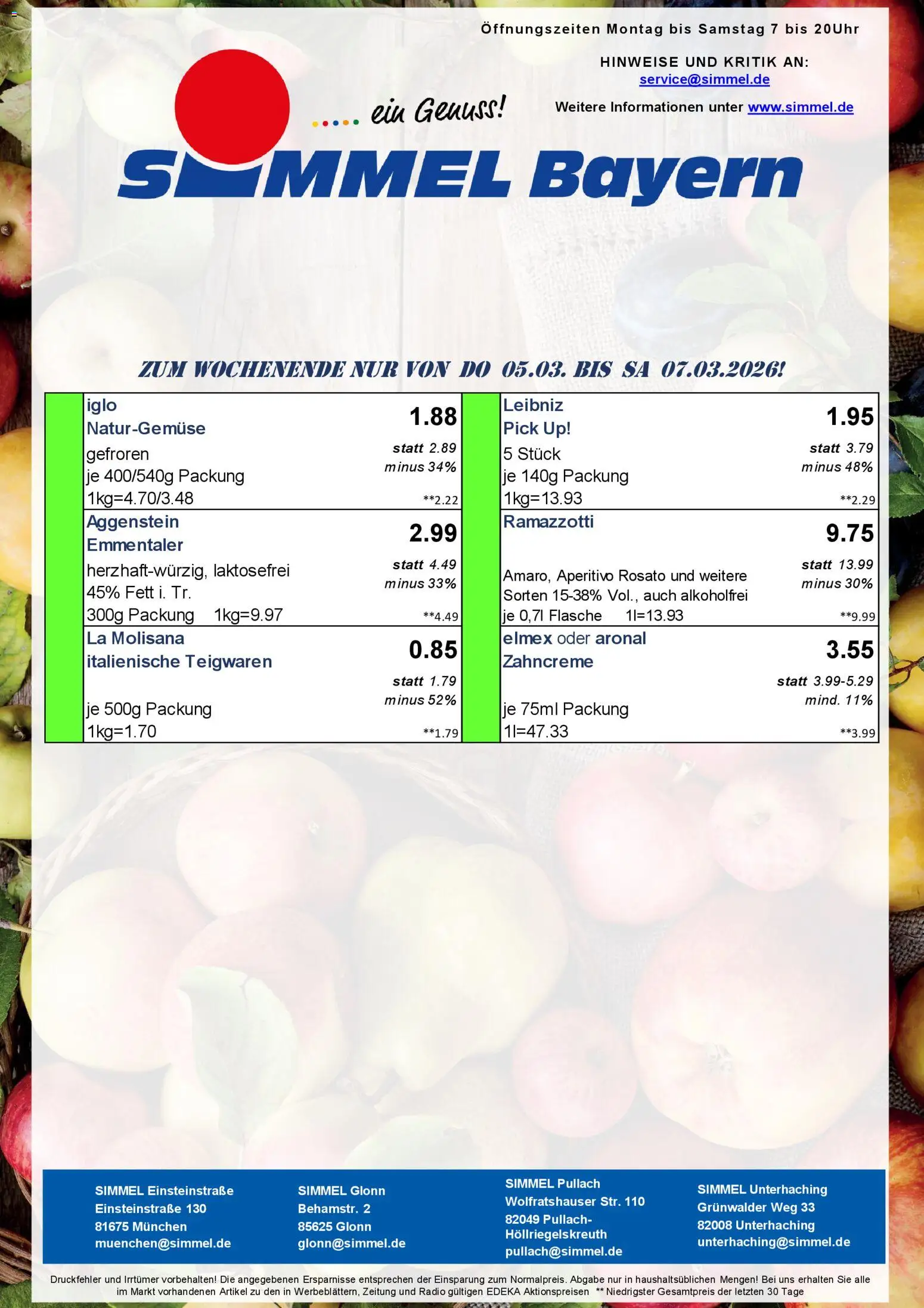 Simmel - Bayern – gültig ab 02.03.2026 | Seite: 8 | Produkte: Iglo, Ramazzotti, Radio