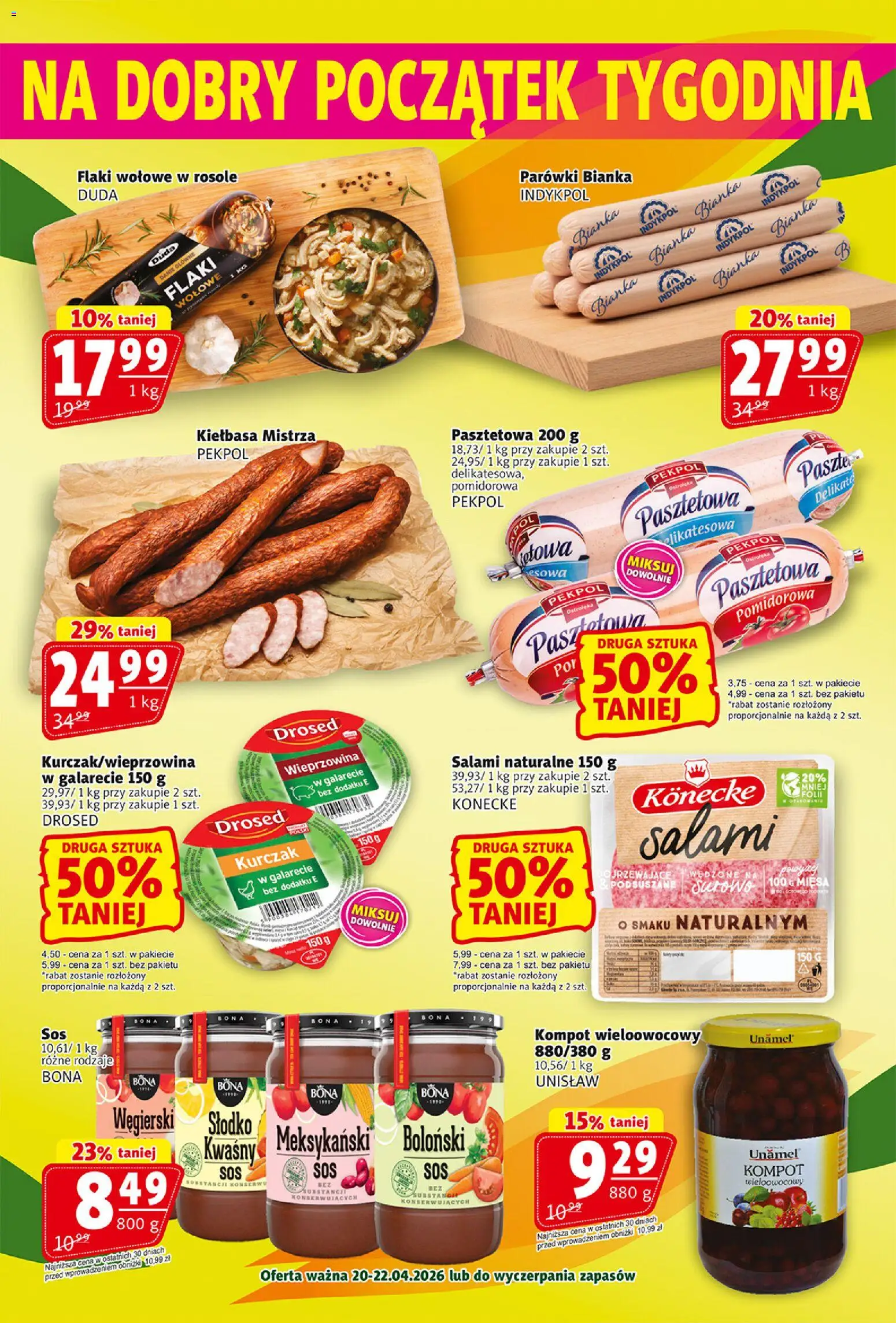 Prim Market gazetka od 16.04.2026 | Strona: 20 | Produkty: Kurczak, Parówki, Flaki, Wieprzowina