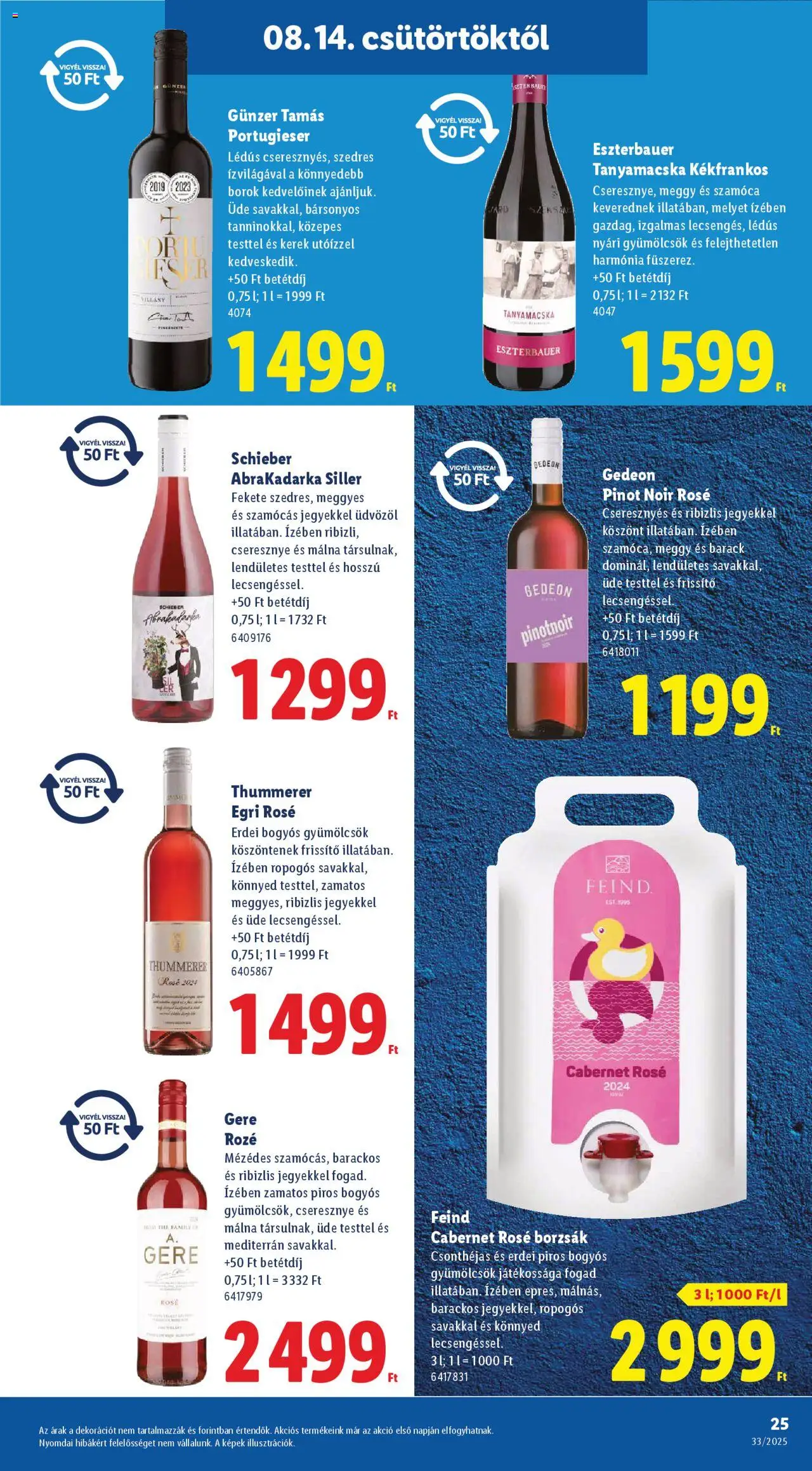 Lidl akciós ujság - amely érvényes a következő dátumtól: 14.08.2025 | Oldal: 25 | Termékek: Málna, Meggy, Cseresznye
