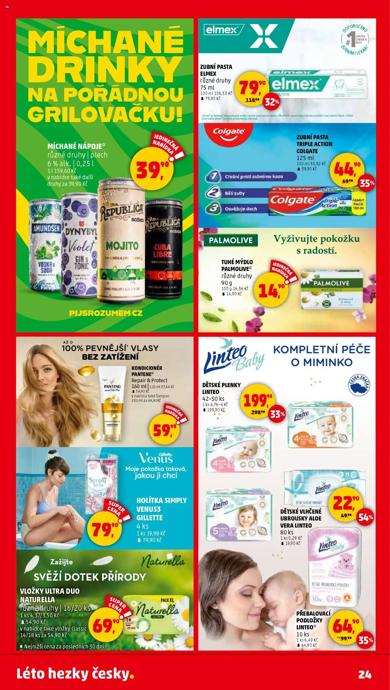 Penny Market leták - Čtvrtečník od 03.07.2025 | Strana: 24 | Produkty: Zubní pasta, Elmex, Gin, Plenky