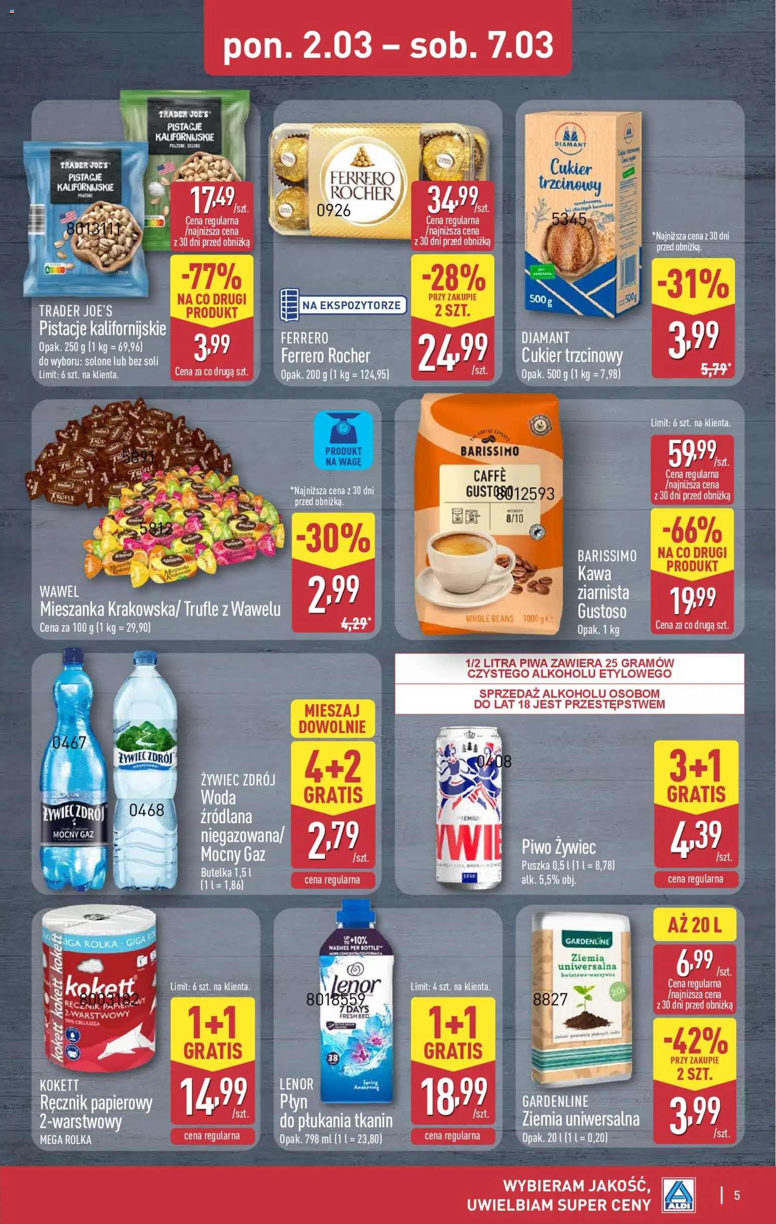 Aldi Polsko leták - Oferta weekendowa od 05.03.2026 | Strana: 5 | Produkty: Lenor, Ferrero Rocher