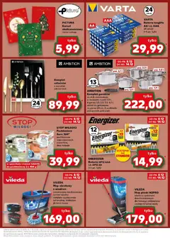 Pogląd oferty "Kaufland gazetka" - ważna od 04.12.2025 | Strona: 63 | Produkty: Baterie, Mop obrotowy, Garnki, Vileda