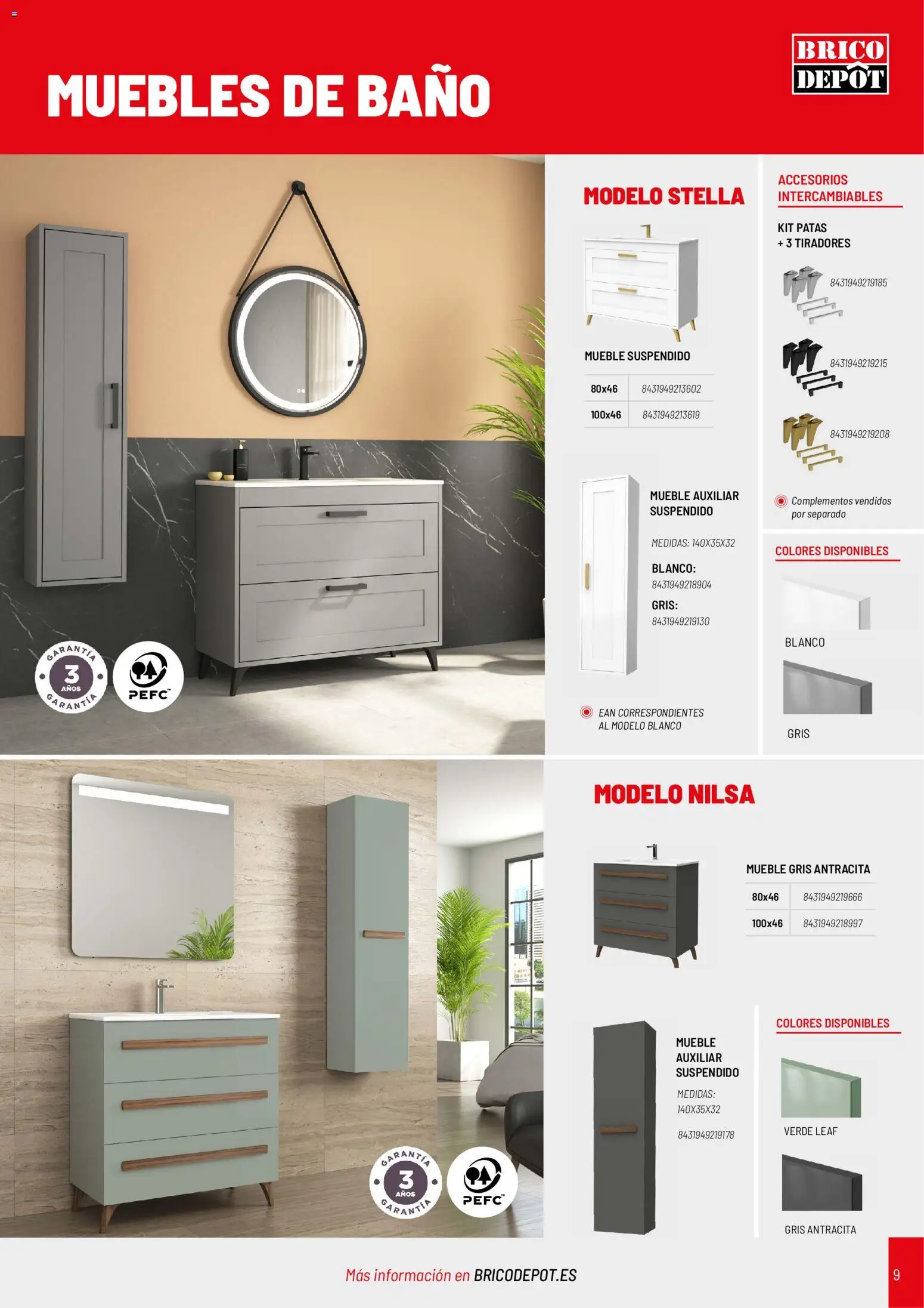 Brico Depôt Baños │ válido desde el 02.01.2026 | Página: 9 | Productos: Muebles, Baño