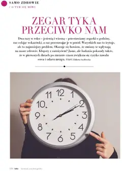 ZEGAR TYKA PRZECIWKO NAM, Artykuł o wpływie zmiany czasu na zdrowie. od 01.09.2025 | Strona: 126 | Produkty: Zegar