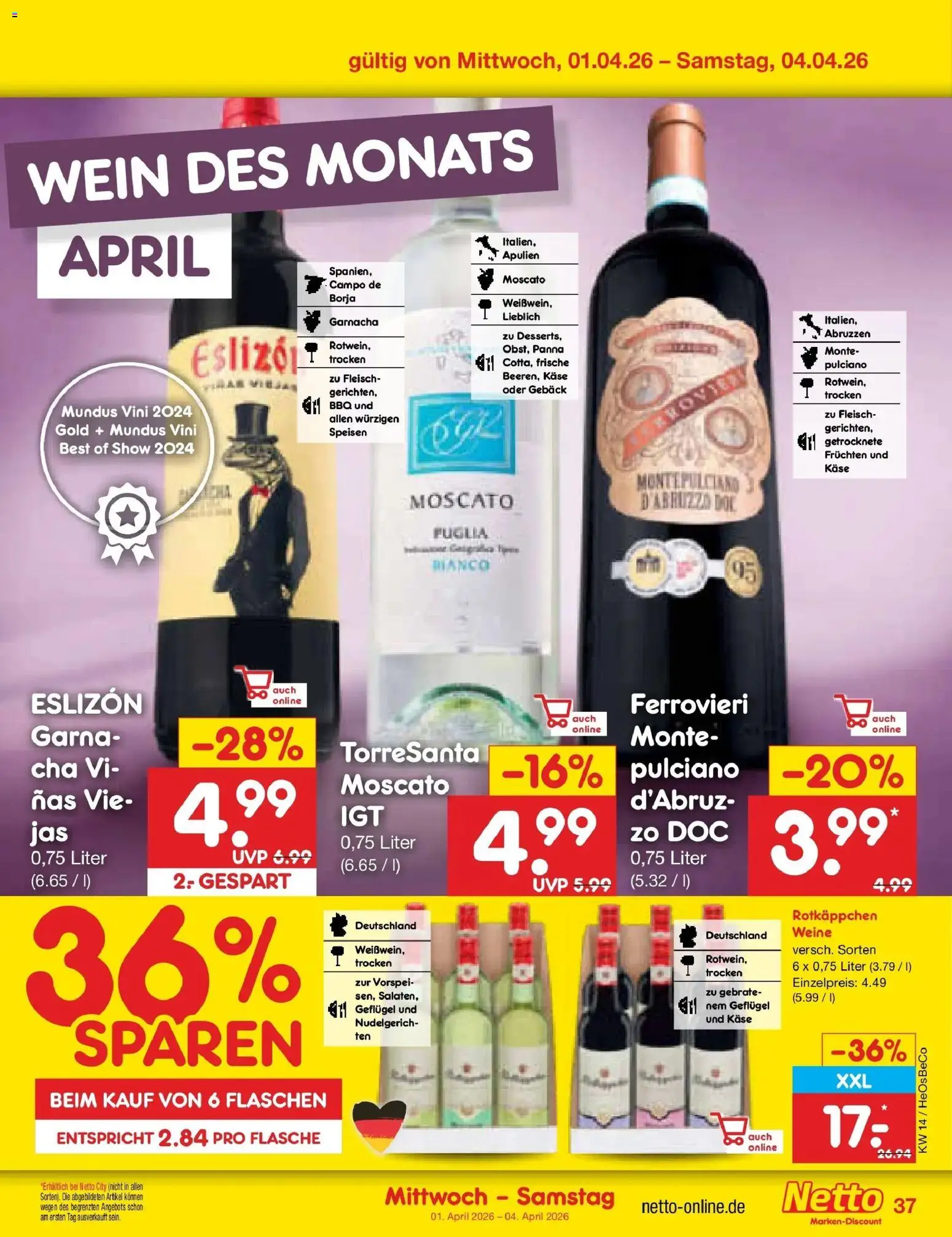 Netto Marken-Discount Prospekt Kröpelin	 – gültig ab 29.03.2026 | Seite: 41 | Produkte: Käse, Rotkäppchen, Wein, Fleisch