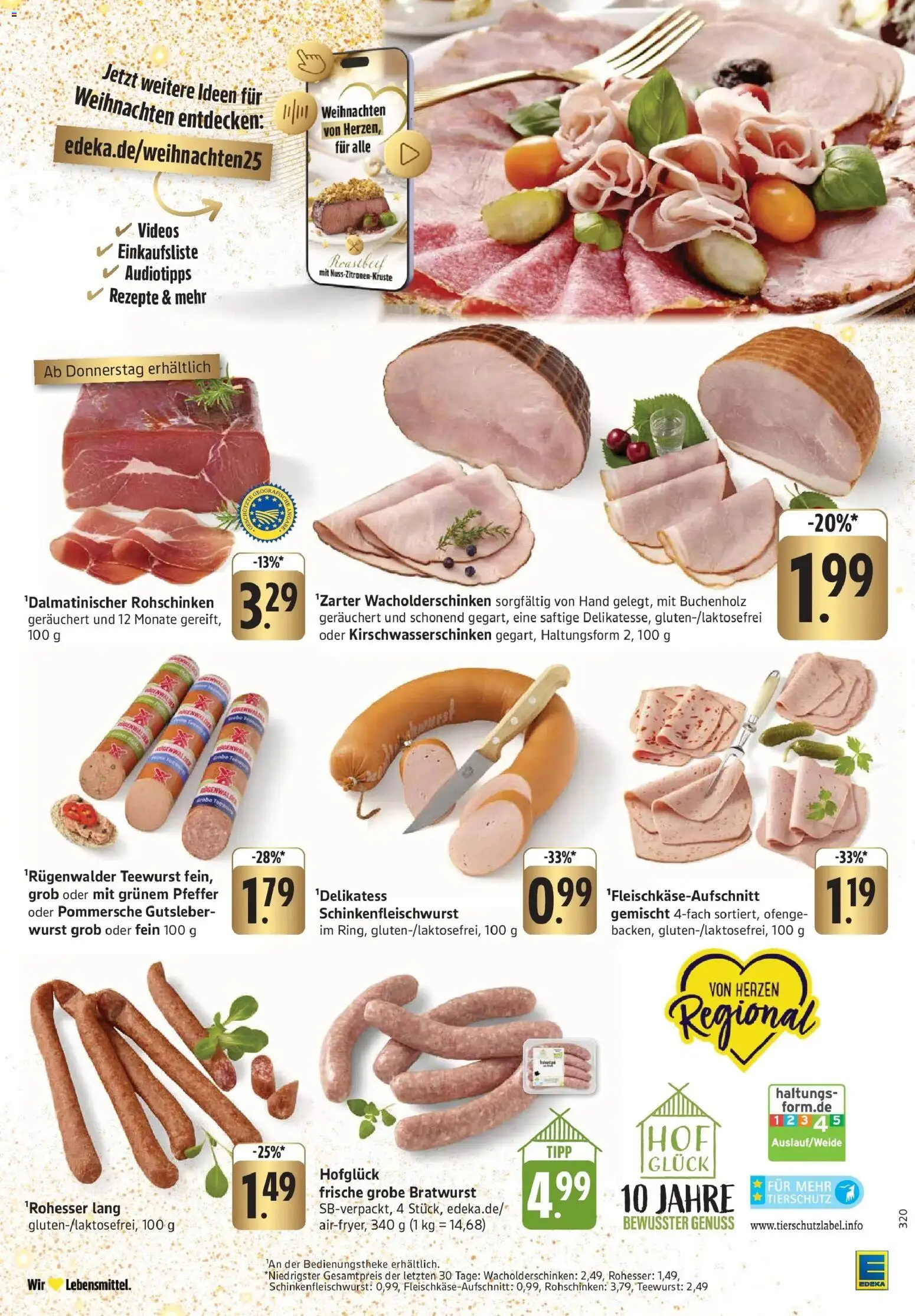 Edeka prospekt Steinfeld	 – gültig ab 15.12.2025 | Seite: 5 | Produkte: Bratwurst, Roastbeef, Pfeffer, Wurst