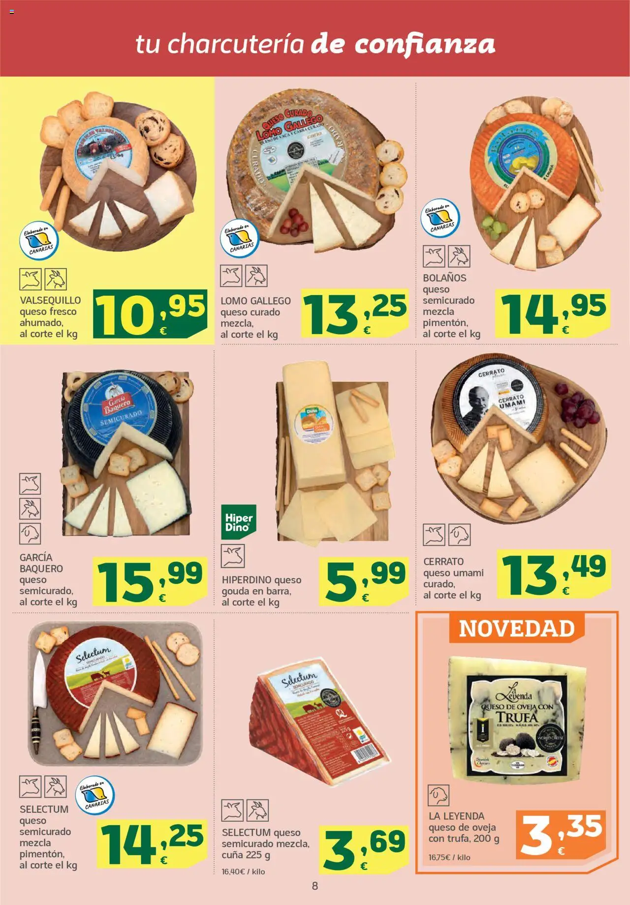 HiperDino folleto │ válido desde el 09.09.2025 | Página: 8 | Productos: Queso de oveja, Queso, Queso fresco, Cuna