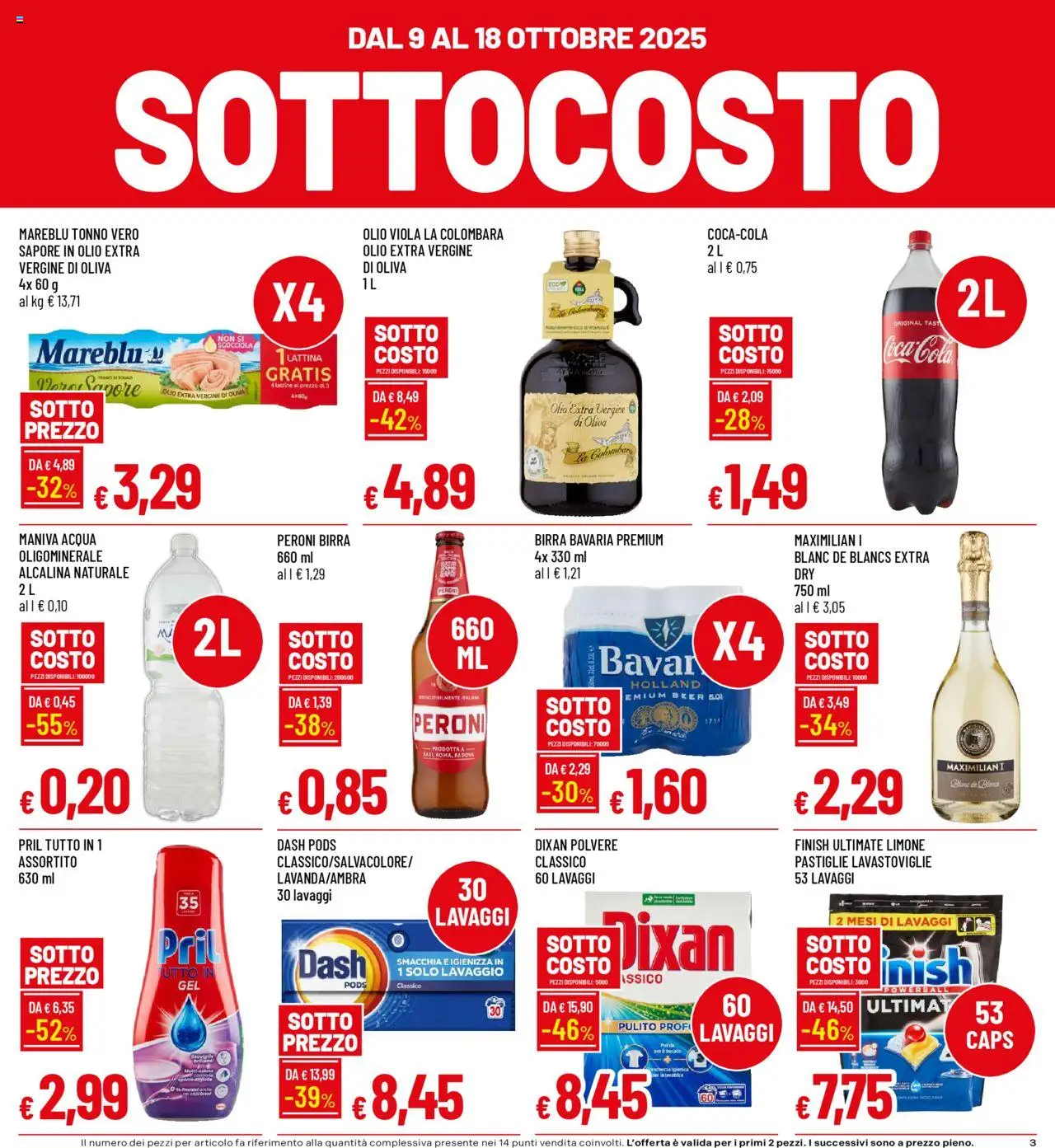 Volantino Famila del 09.10.2025 | Pagina: 3 | Prodotti: Birra, Limone, Lavastoviglie, Olio extra vergine