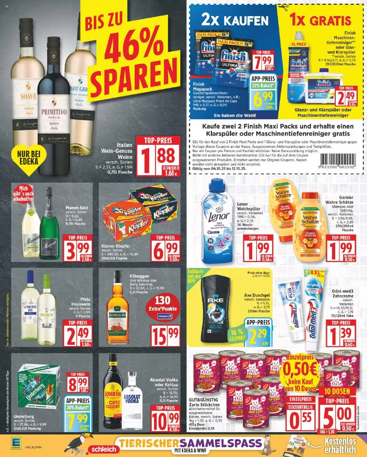 Edeka Prospekt 	 – gültig ab 06.10.2025 | Seite: 14 | Produkte: Top, Finish, Duschgel, Vodka