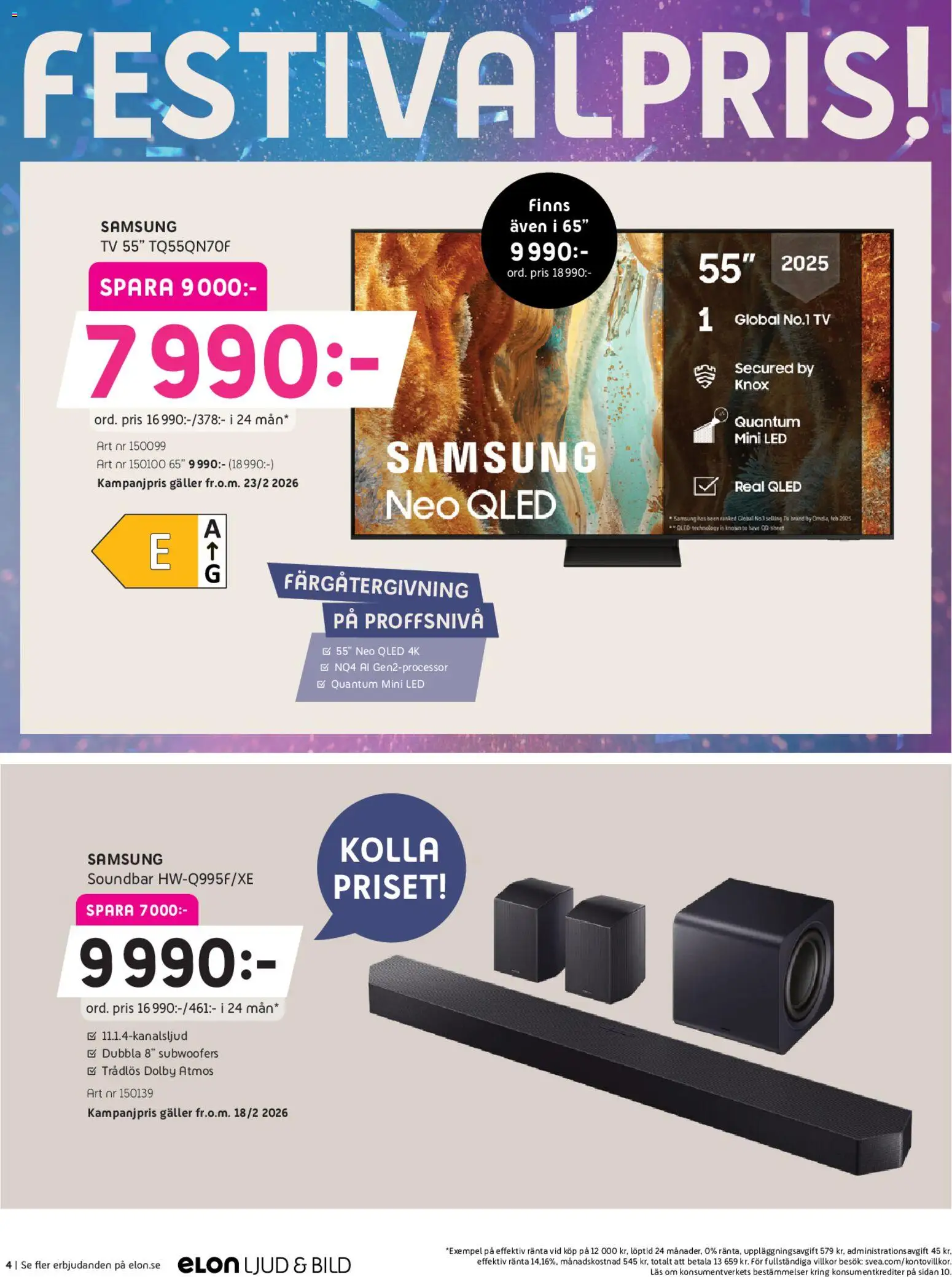 Elon reklamblad aktuell från 09.02.2026 | Sida: 4 | Produkter: Galler, Tv