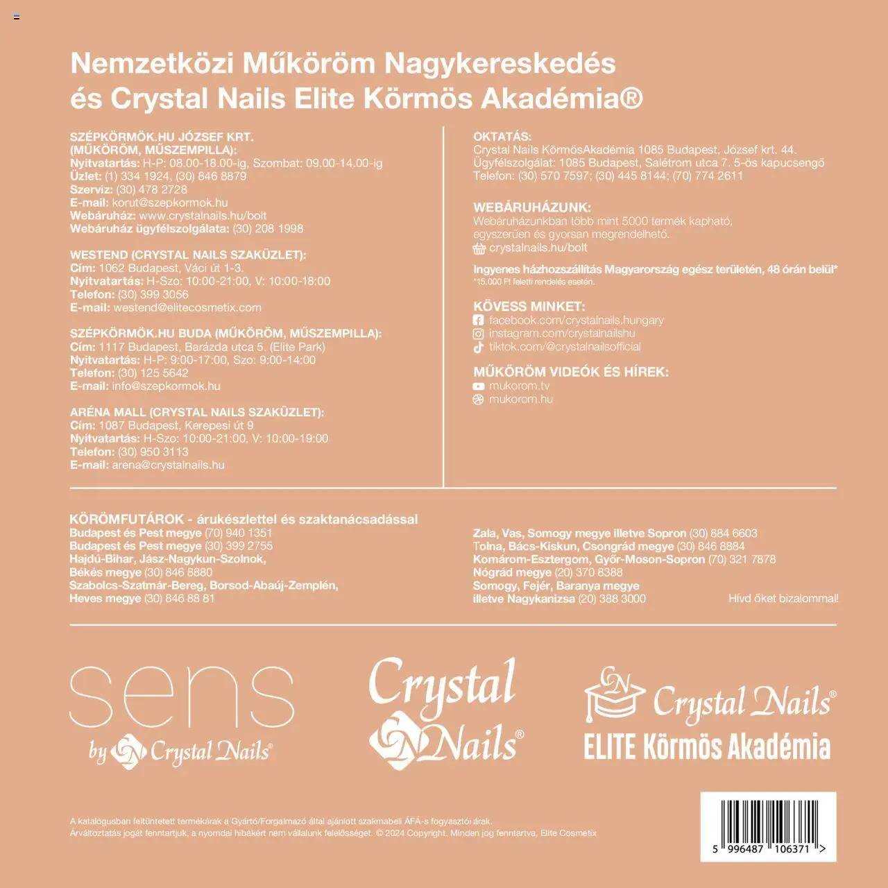Crystal Nails akciós ujság - amely érvényes a következő dátumtól: 01.01.2024 | Oldal: 172 | Termékek: Telefon, Műszempilla, Kapucsengő