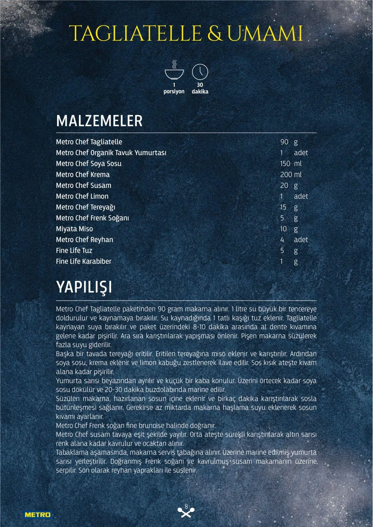 Metro Makarna Kataloğu 2025 - 06.10.2025 tarihinden itibaren geçerlidir | Sayfa: 8 | Ürünler: Reyhan, Tereyağı, Makarna, Limon