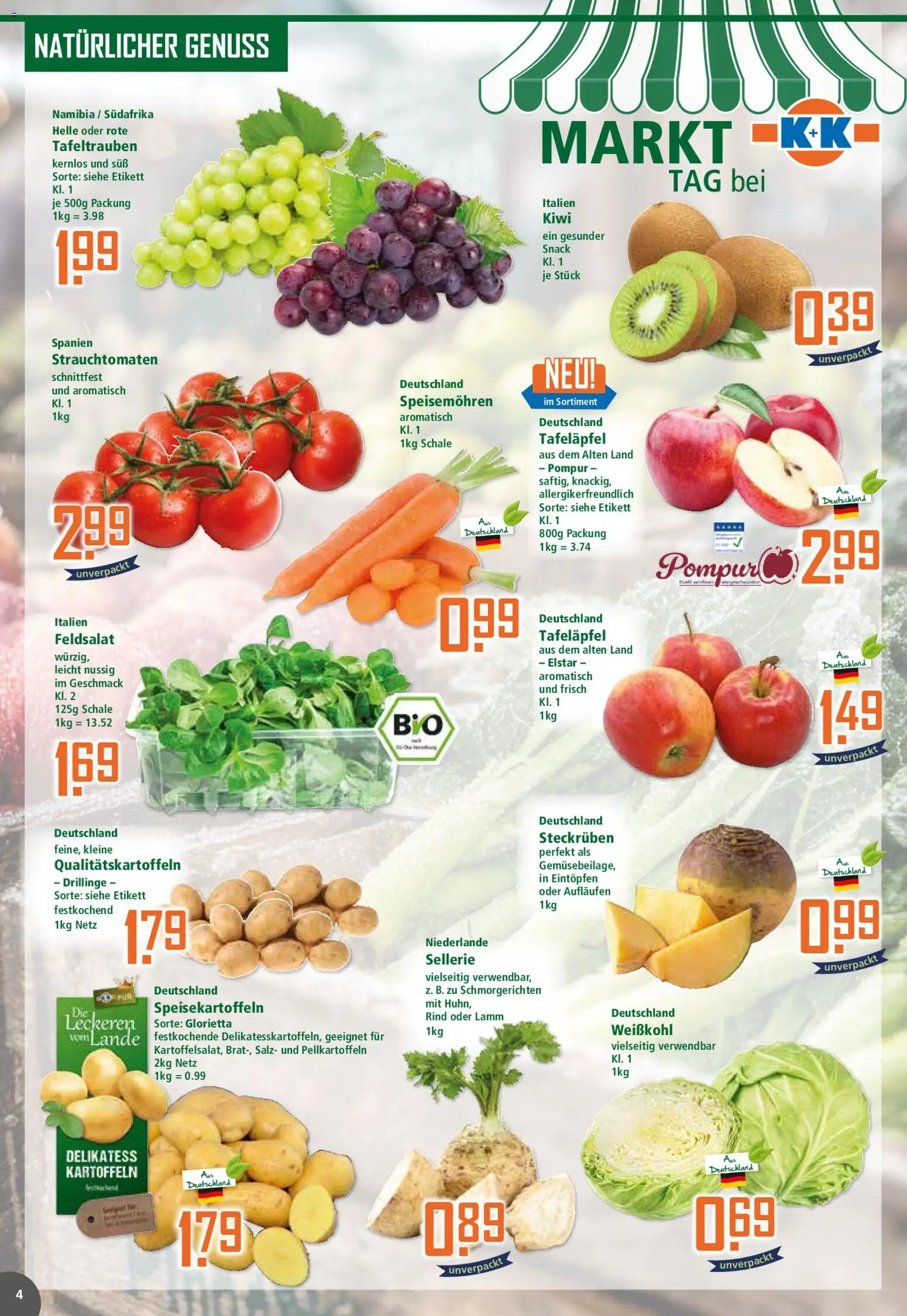 Klaas & Kock Prospekt 	 – gültig ab 19.01.2026 | Seite: 4 | Produkte: Kartoffeln, Salz