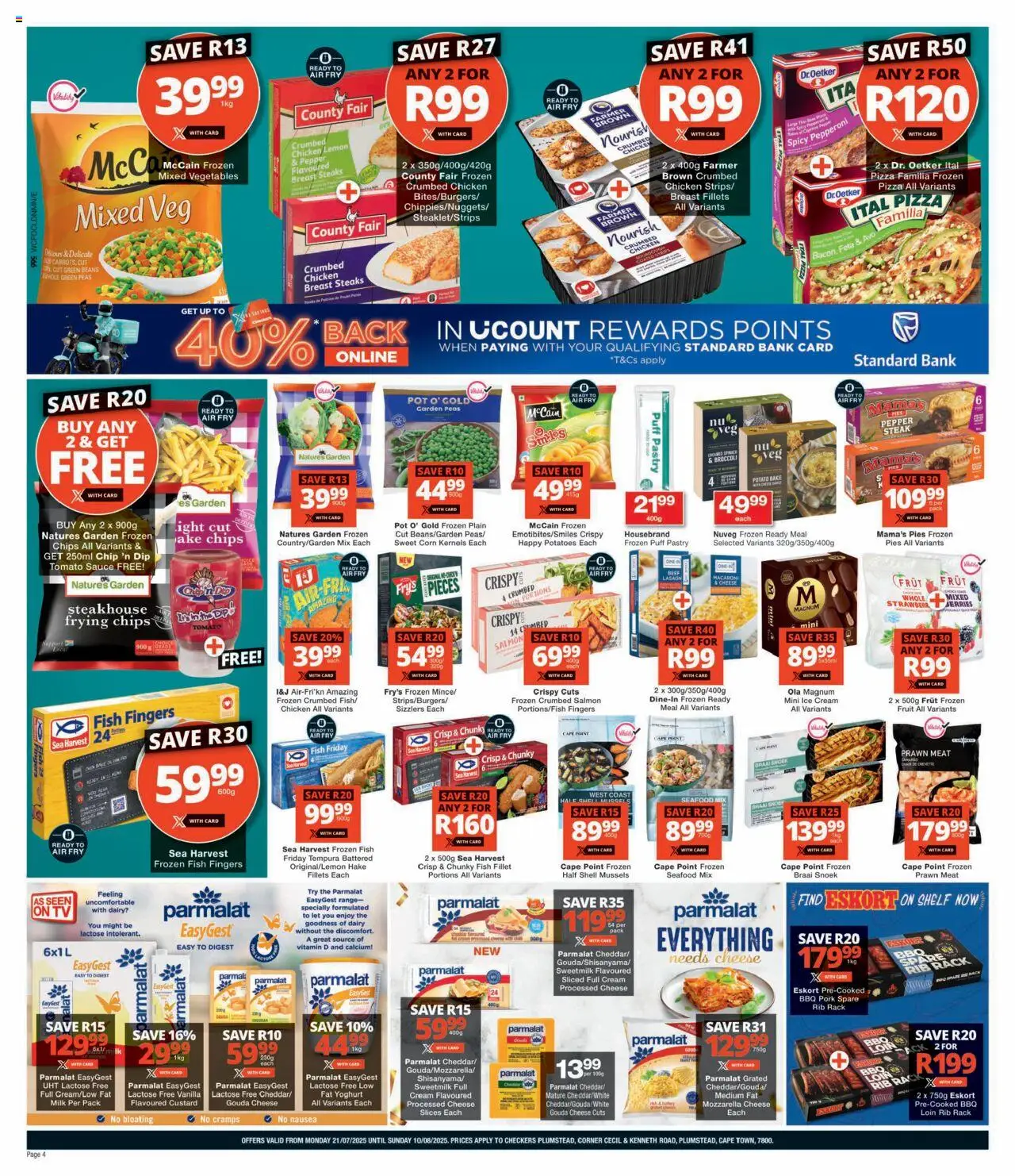 Checkers Western Cape - Plumstead Store Relaunch │ valid from 21.07.2025 | Page: 4 | Products: Yoghurt, Pizza, Tomato sauce, Cream