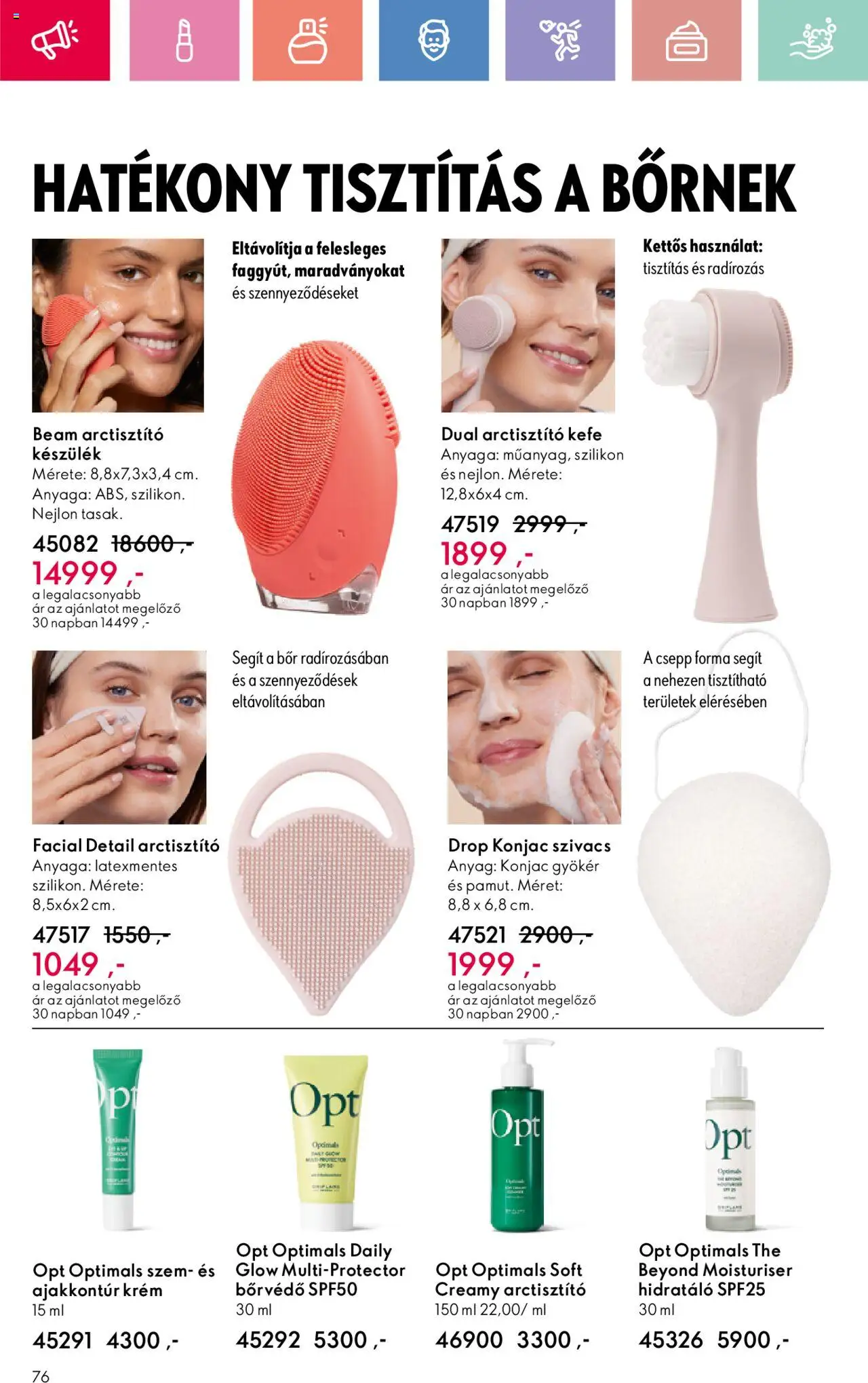 Oriflame akciós ujság - amely érvényes a következő dátumtól: 17.08.2025 | Oldal: 76 | Termékek: Arctisztító készülék, Kefe, Bor