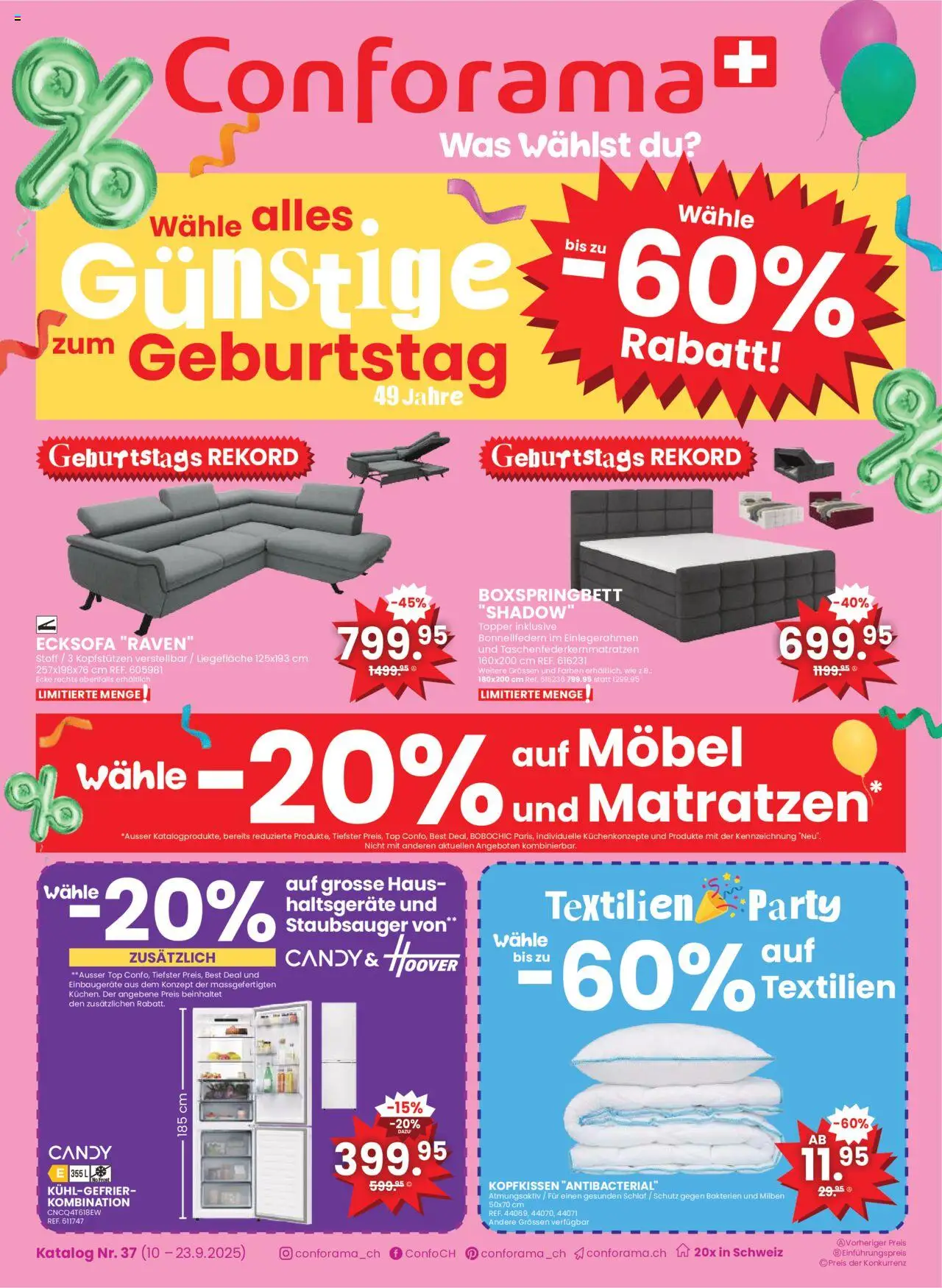 Conforama Aktionen – gültig ab 10.09.2025 | Seite: 1 | Produkte: Topper, Top, Ecksofa, Staubsauger
