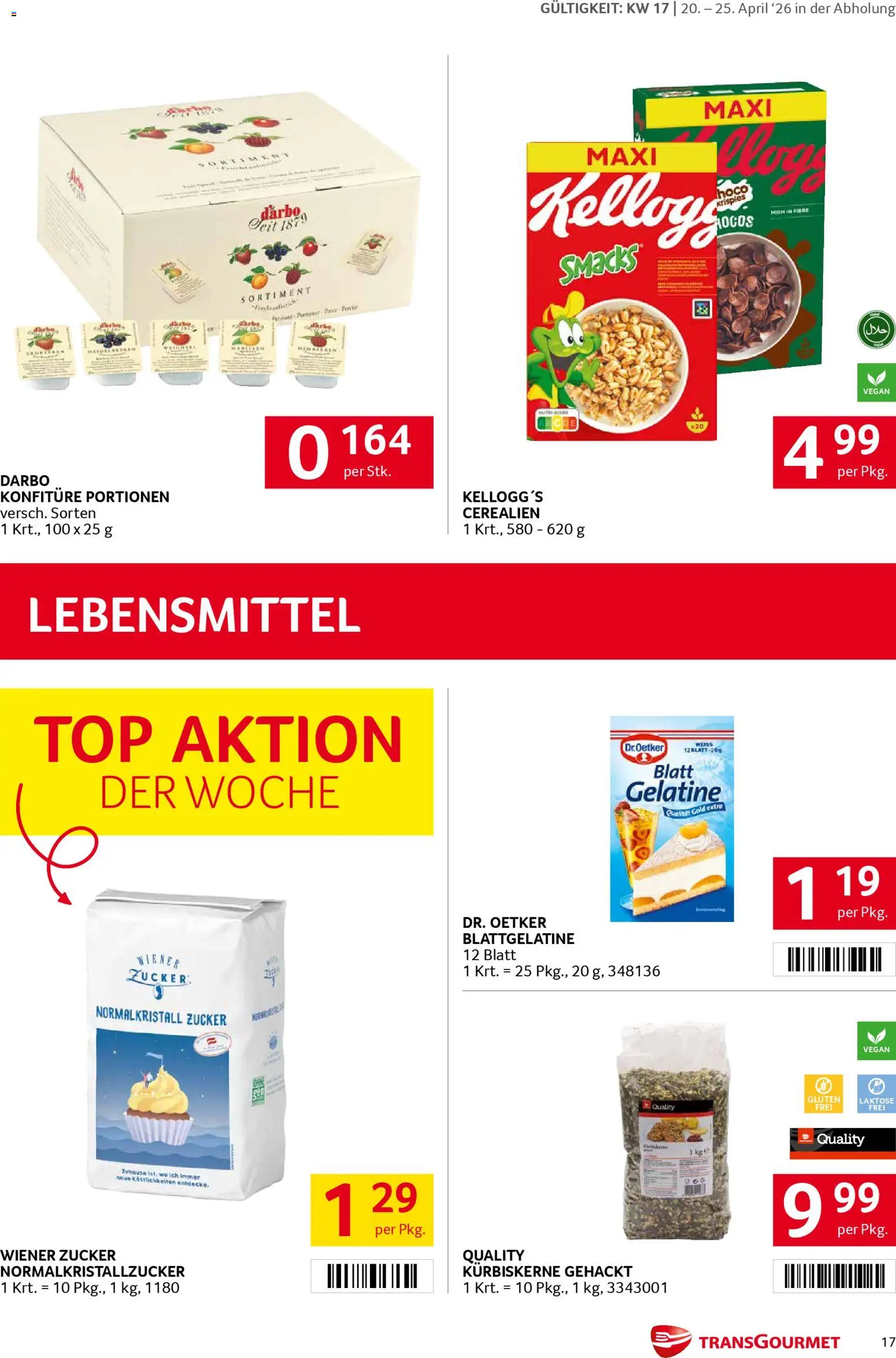 Transgourmet Flugblatt gültig ab 20.04.2026 | Seite: 17 | Produkte: Zucker, Libacomb
