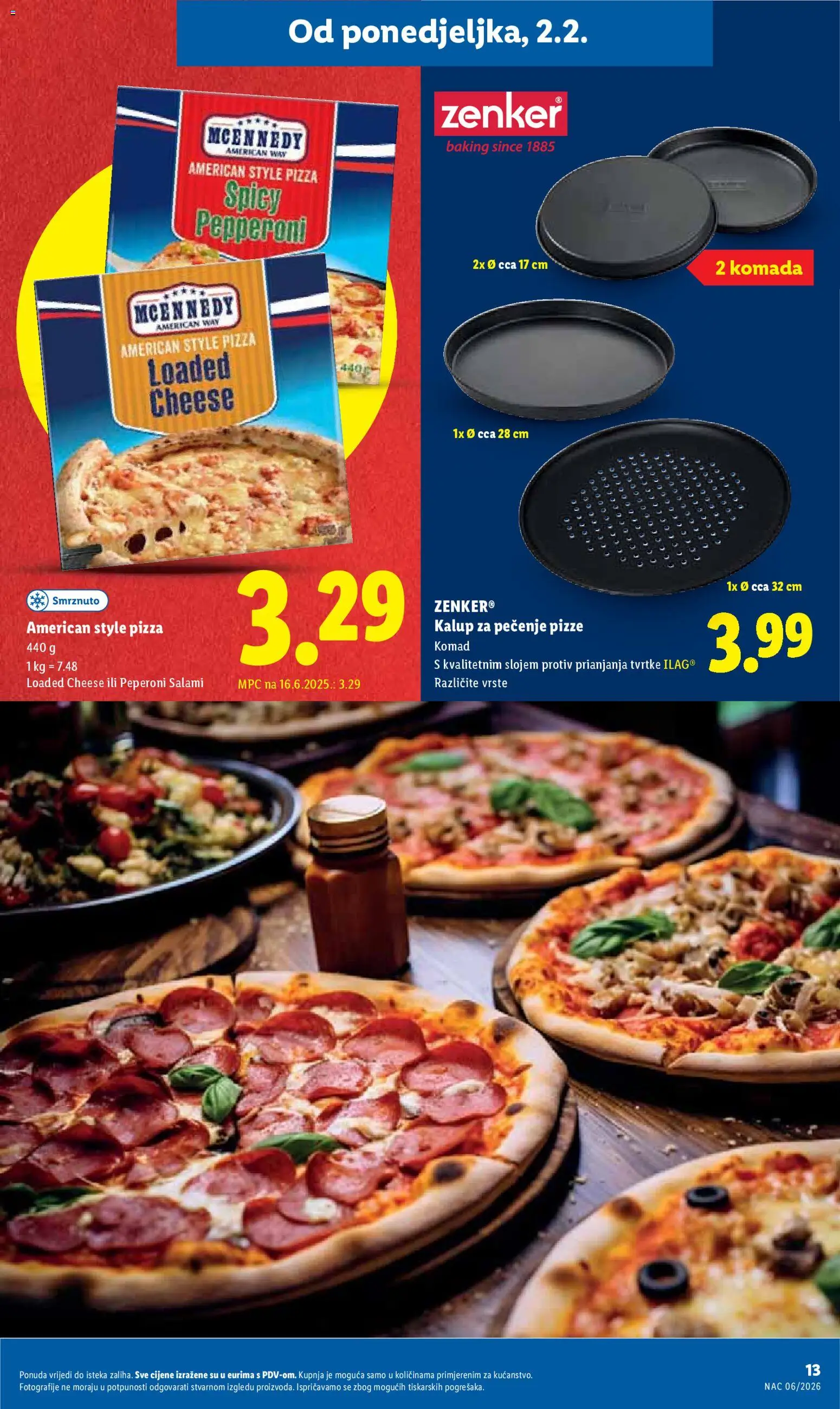 Lidl katalog | vrijedi od 02.02.2026 | Stranica: 13 | Proizvodi: Pizza, Pan