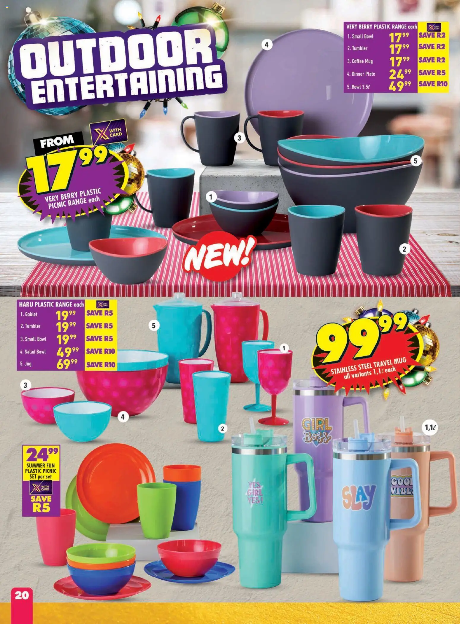 New Shoprite catalogue – valid from 24.11.2025 | Page: 20 | Products: Plate, Bowl, Mug, Salad