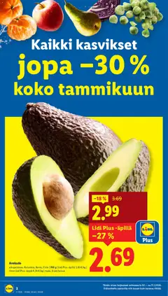 Lidl-mainoslehti voimassa 08.01.2026 alkaen | Sivu: 2 | Tuotteet: Avokado