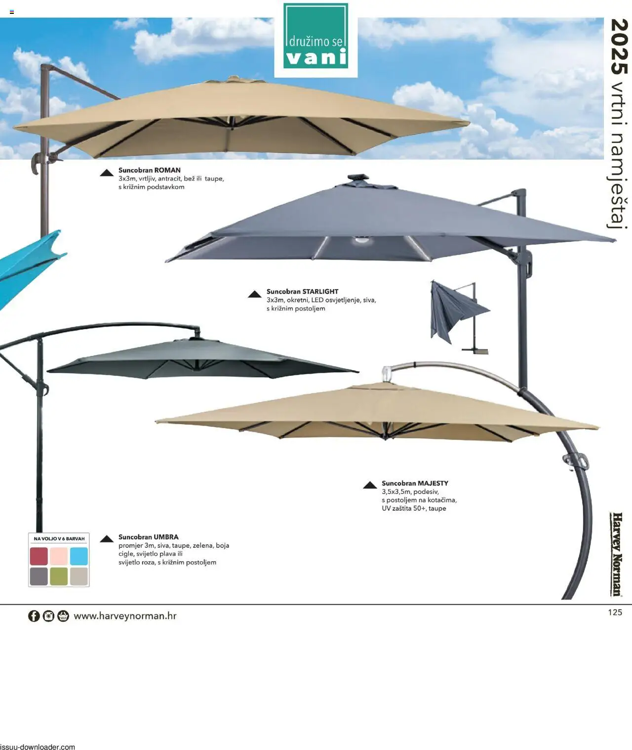 Harvey Norman katalog | vrijedi od 19.03.2025 | Stranica: 125 | Proizvodi: Vrtni namještaj, Suncobran