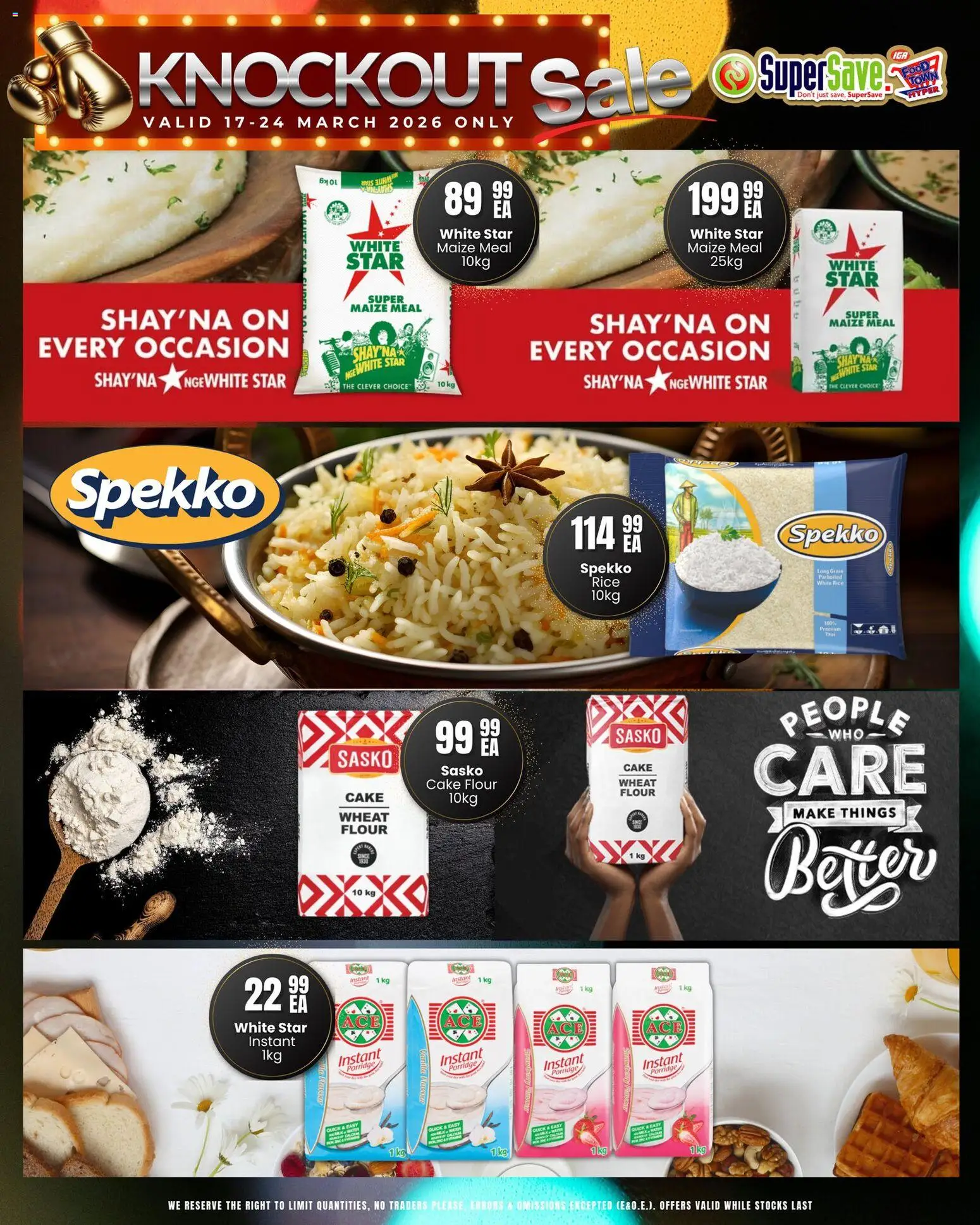 New Super Save catalogue – valid from 24.03.2026 | Page: 6 | Products: Cake, Flour, Maize meal, Rice