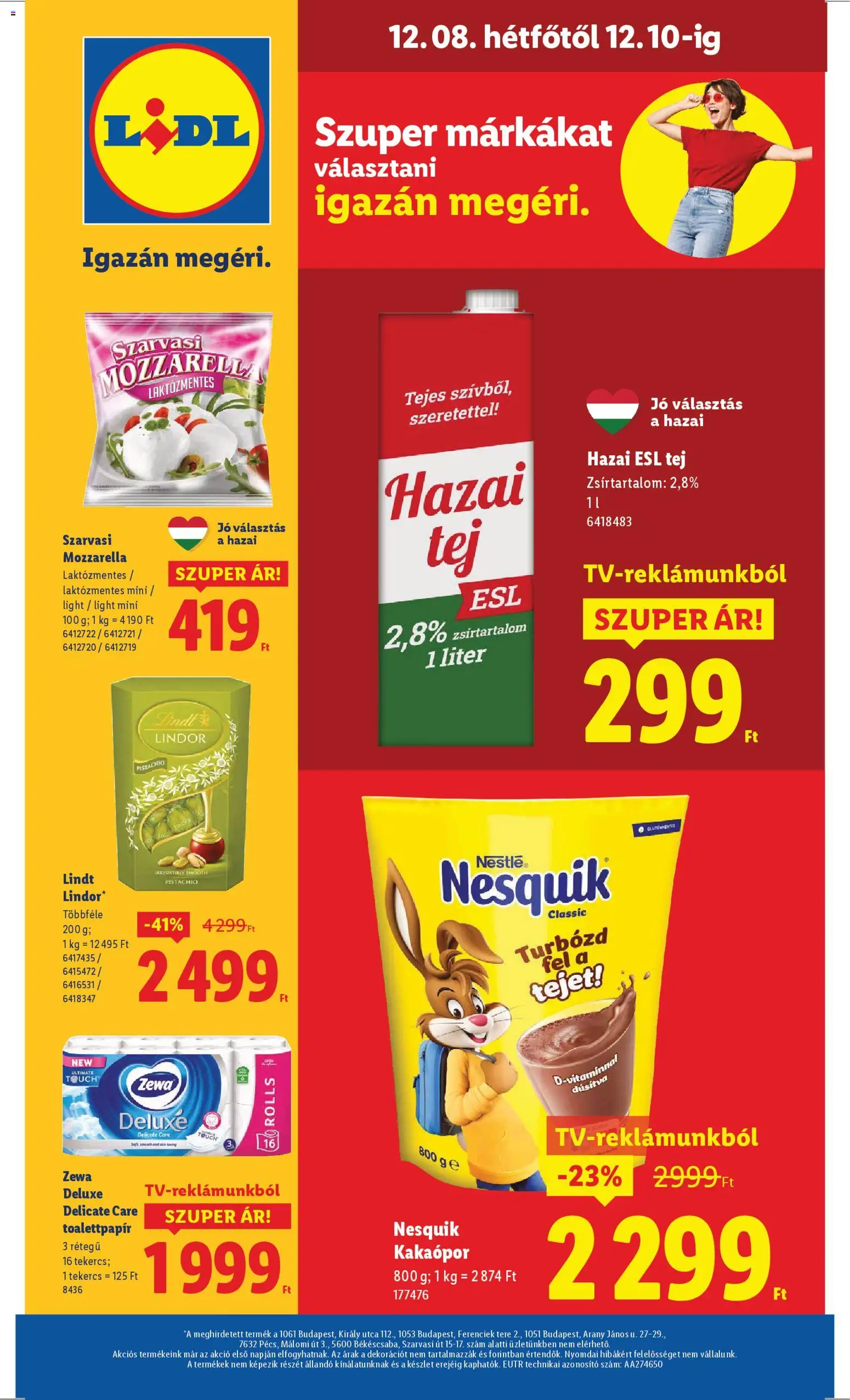 Lidl akciós ujság - amely érvényes a következő dátumtól: 04.12.2025 | Oldal: 62 | Termékek: Mozzarella, Nesquik, Tej, Kakaópor