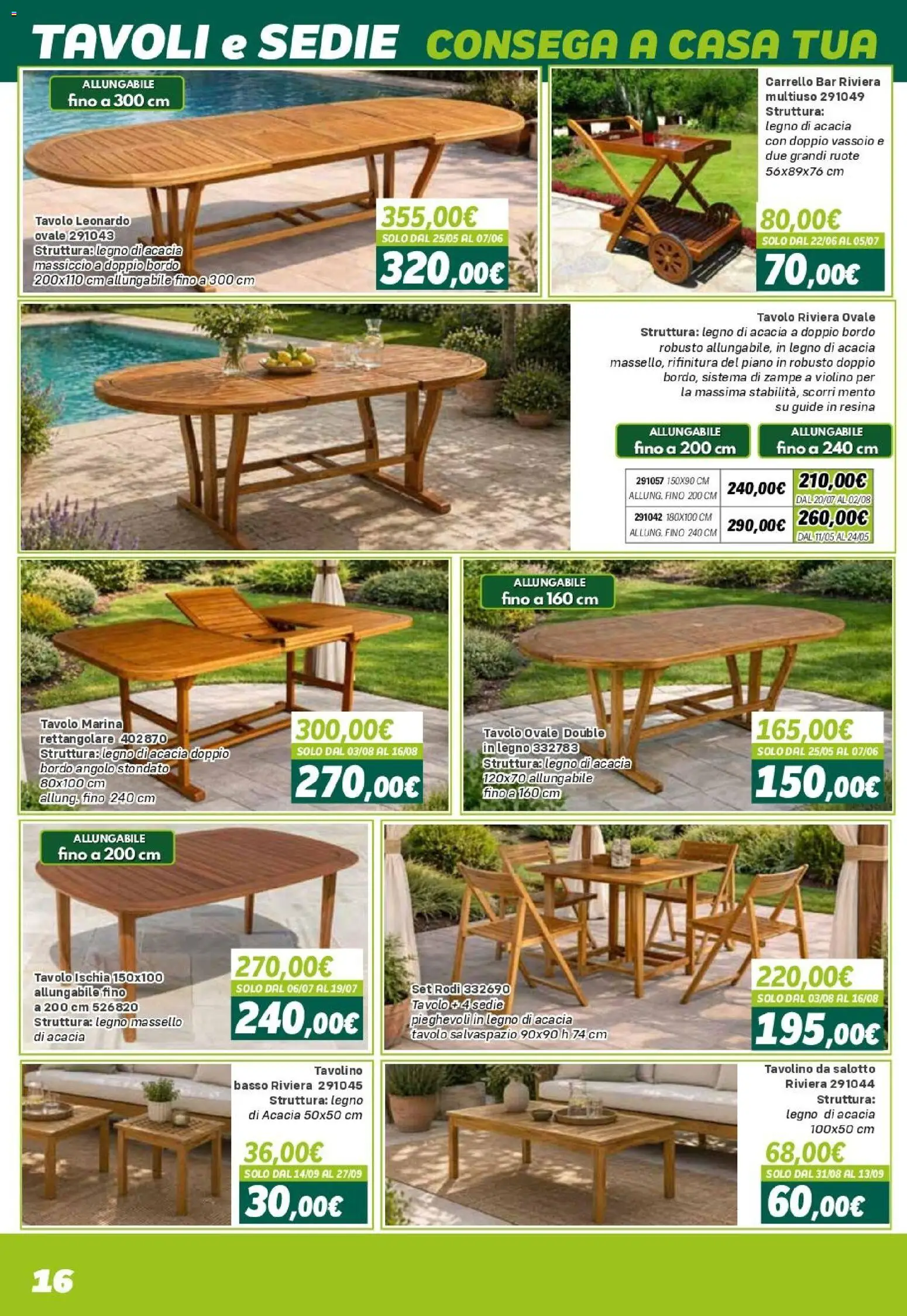 Volantino Orizzonte del 24.04.2026 | Pagina: 16 | Prodotti: Tavolino, Carrello, Vassoio, Tavolo