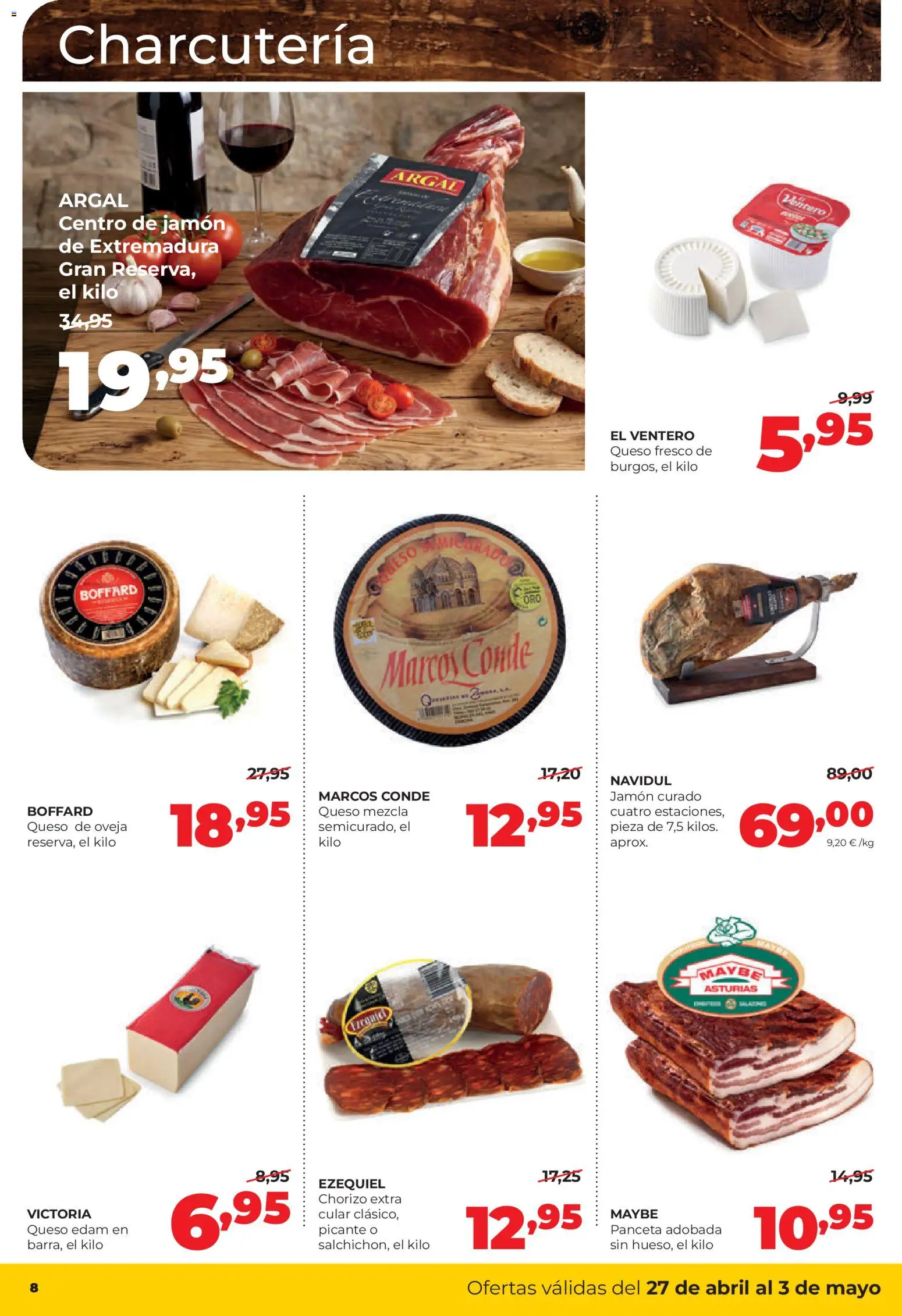 Alimerka folleto Zamora │ válido desde el 27.04.2026 | Página: 8 | Productos: Queso, Ηλεκτρικός φούρνος, Jamón, Queso fresco