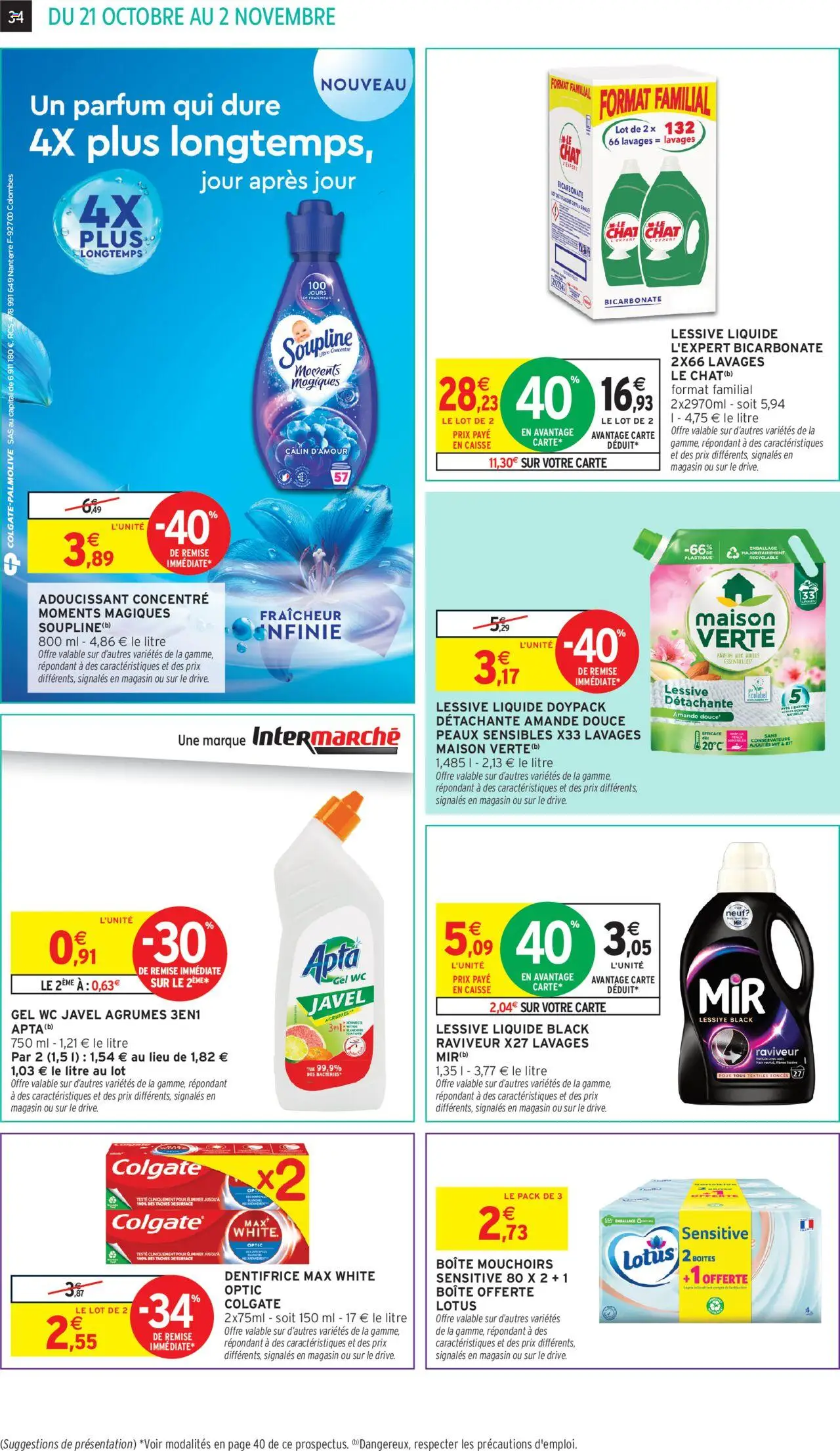 {H1} | Page: 34 | Produits: Lessive Liquide, Adoucissant, Lessive, Thé