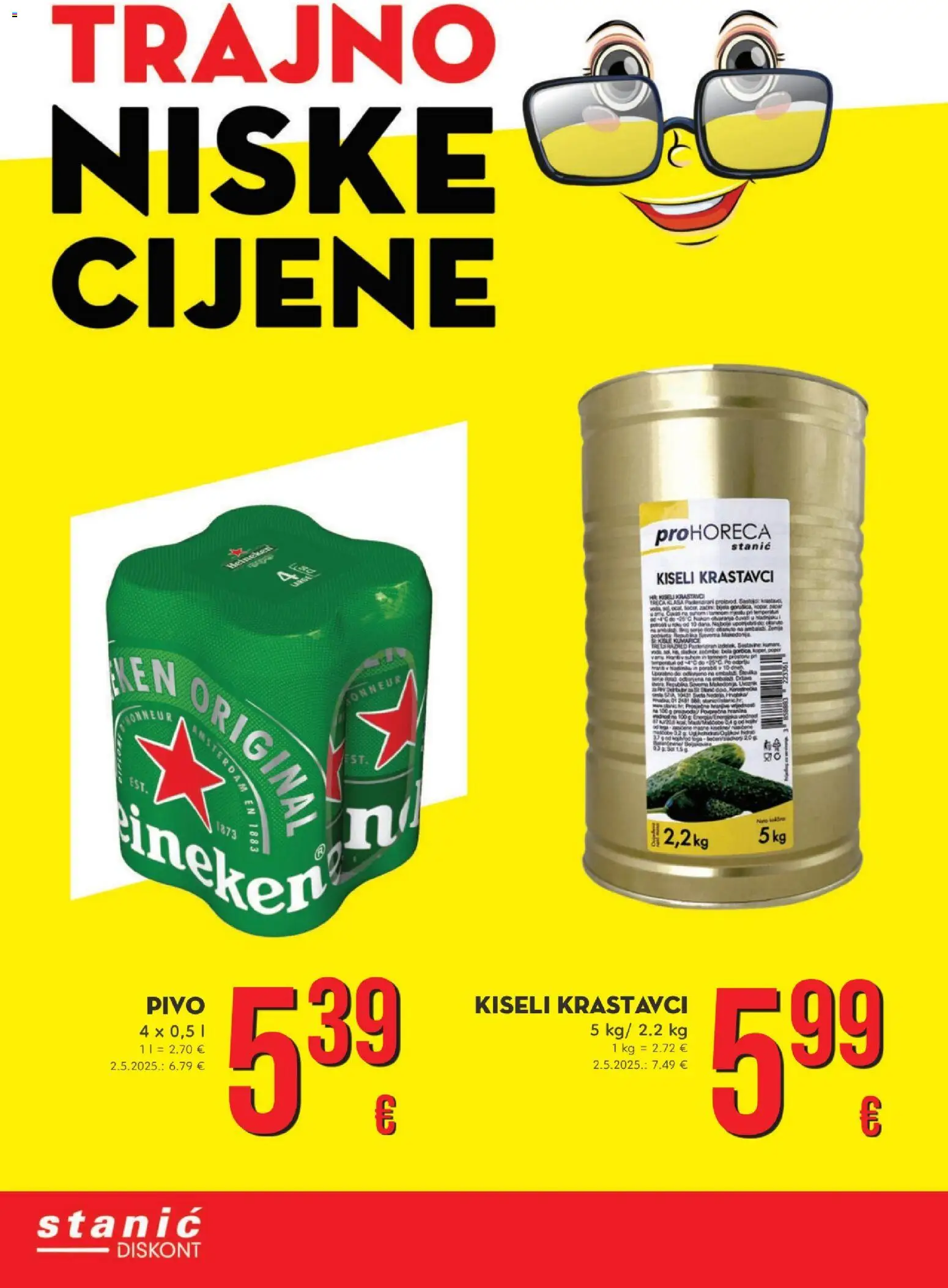 Stanić Diskont katalog | vrijedi od 30.03.2026 | Stranica: 2 | Proizvodi: Pivo, Krastavci, Kiseli krastavci
