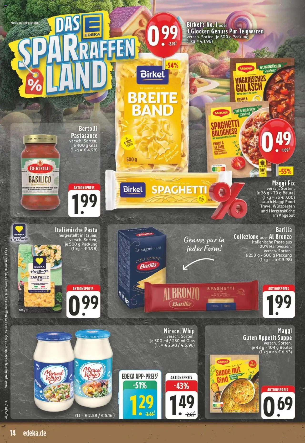 Edeka prospekt Dinslaken	 – gültig ab 13.10.2025 | Seite: 14 | Produkte: Barilla, Paprika, Maggi fix, Pasta