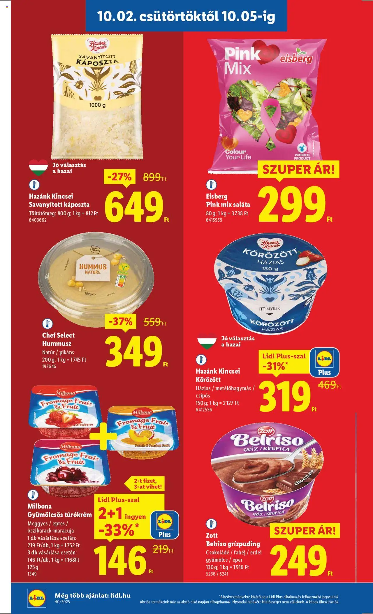 Lidl akciós ujság - amely érvényes a következő dátumtól: 02.10.2025 | Oldal: 10 | Termékek: Körözött, Csokoládé, Eper, Fahéj