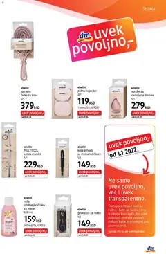 DM Drogerie katalog - pregled DM Drogerie kataloga - važi od 01.01.2026 | Strana: 7 | Proizvode: Cetka za kosu, Šminka, Puder, Četka