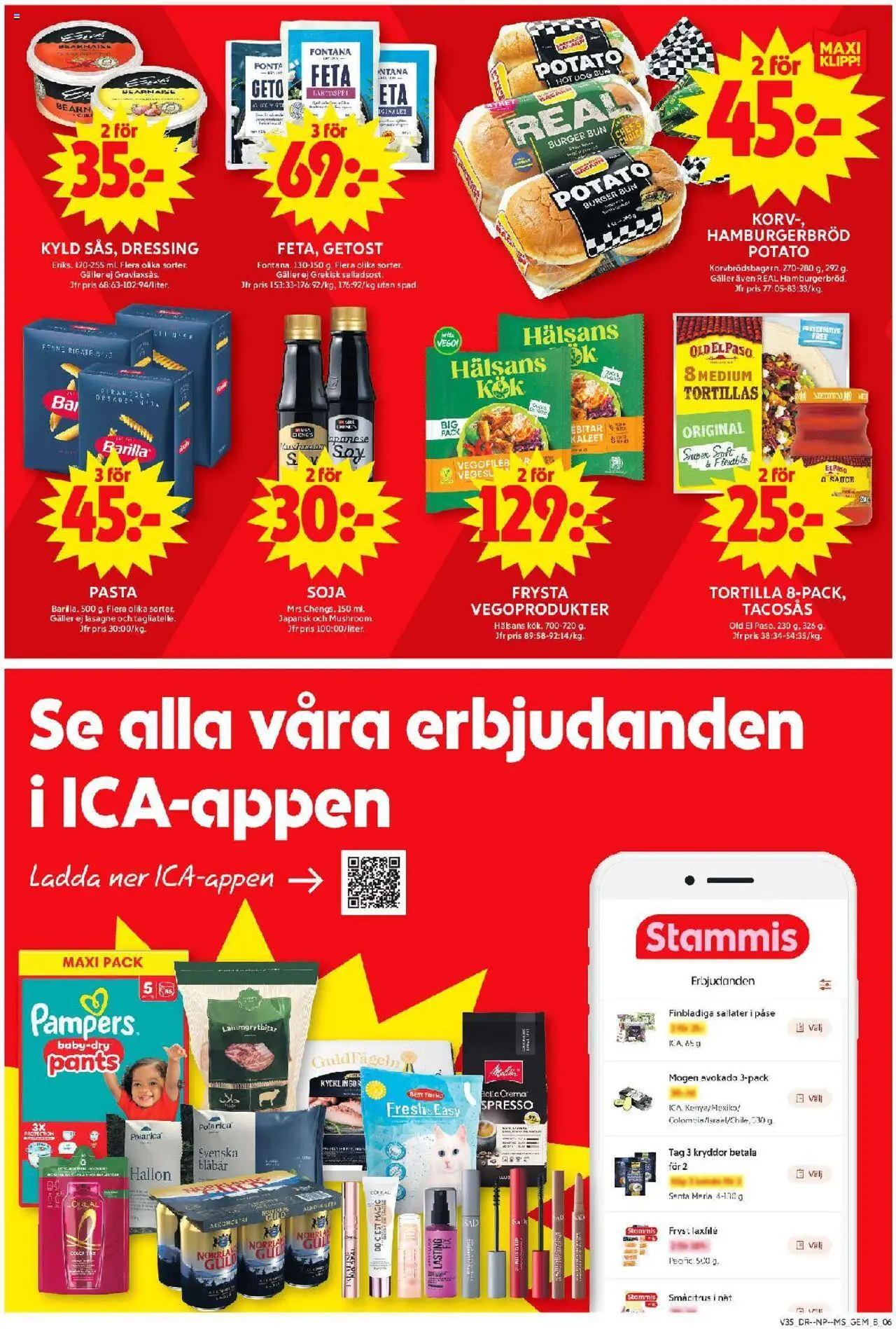 ICA Maxi reklamblad aktuell från 25.08.2025 | Sida: 9 | Produkter: Tortilla, Galler, Pasta, Hallon