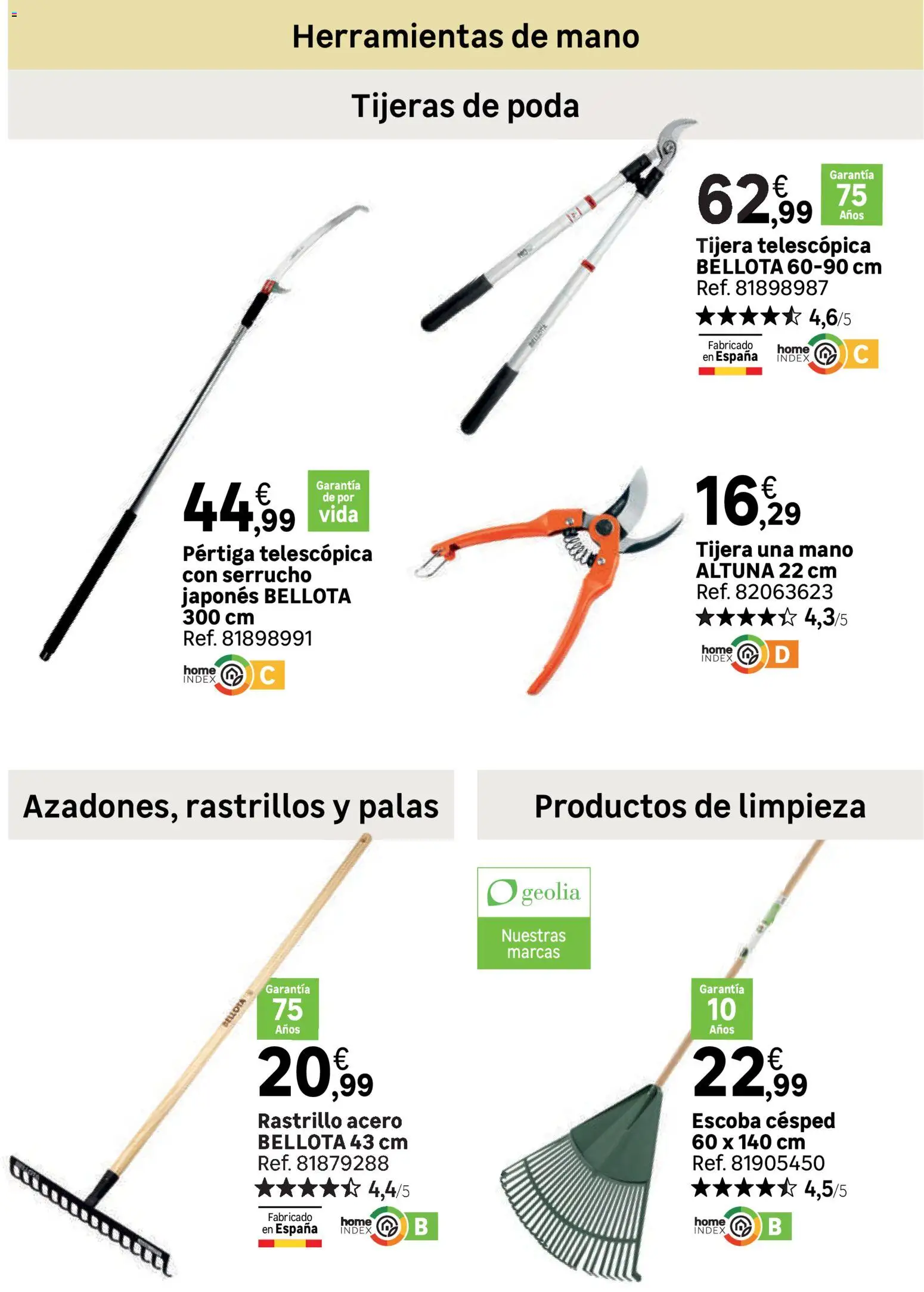 Leroy Merlin catálogo │ válido desde el 24.03.2026 | Página: 122 | Productos: Serrucho, Rastrillo, Escoba