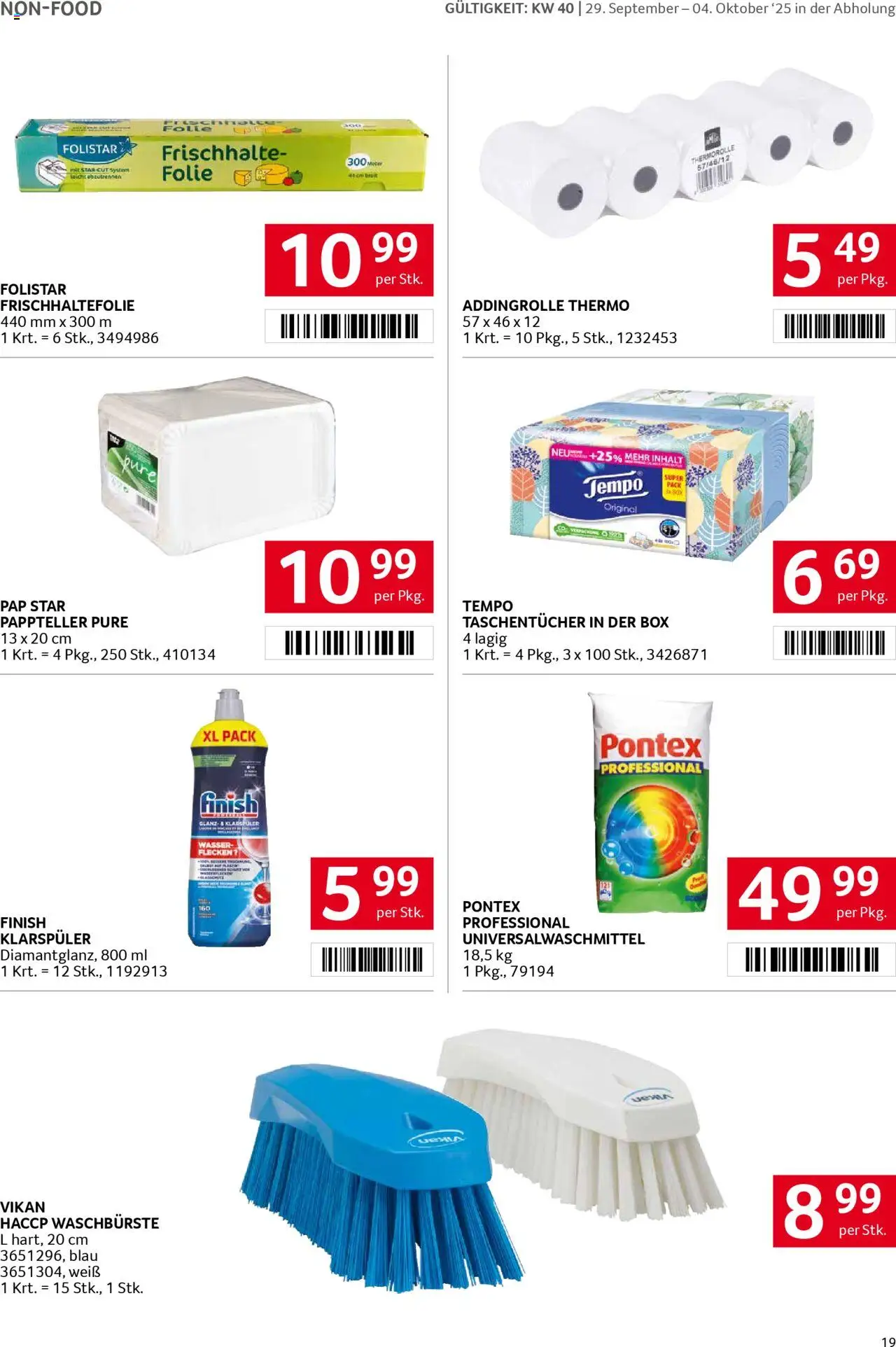 Transgourmet Flugblatt gültig ab 28.09.2025 | Seite: 18 | Produkte: Klarspüler, Wasser, Box