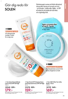 Sun Zone Face & Body Lotion Kids SPF 50 High, Face and body lotion protects skin against UV damage, free from alcohol, fragrance & colourants. - Förhandsvisning av reklamblad från butik Oriflame aktuell från 01.04.2026 | Sida: 45