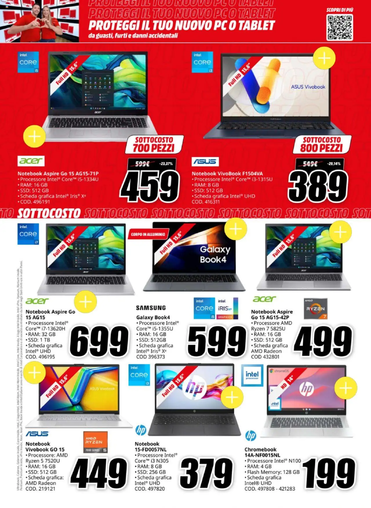 Volantino Media World del 03.10.2025 | Pagina: 10 | Prodotti: Notebook, Tablet, Alluminio, Samsung