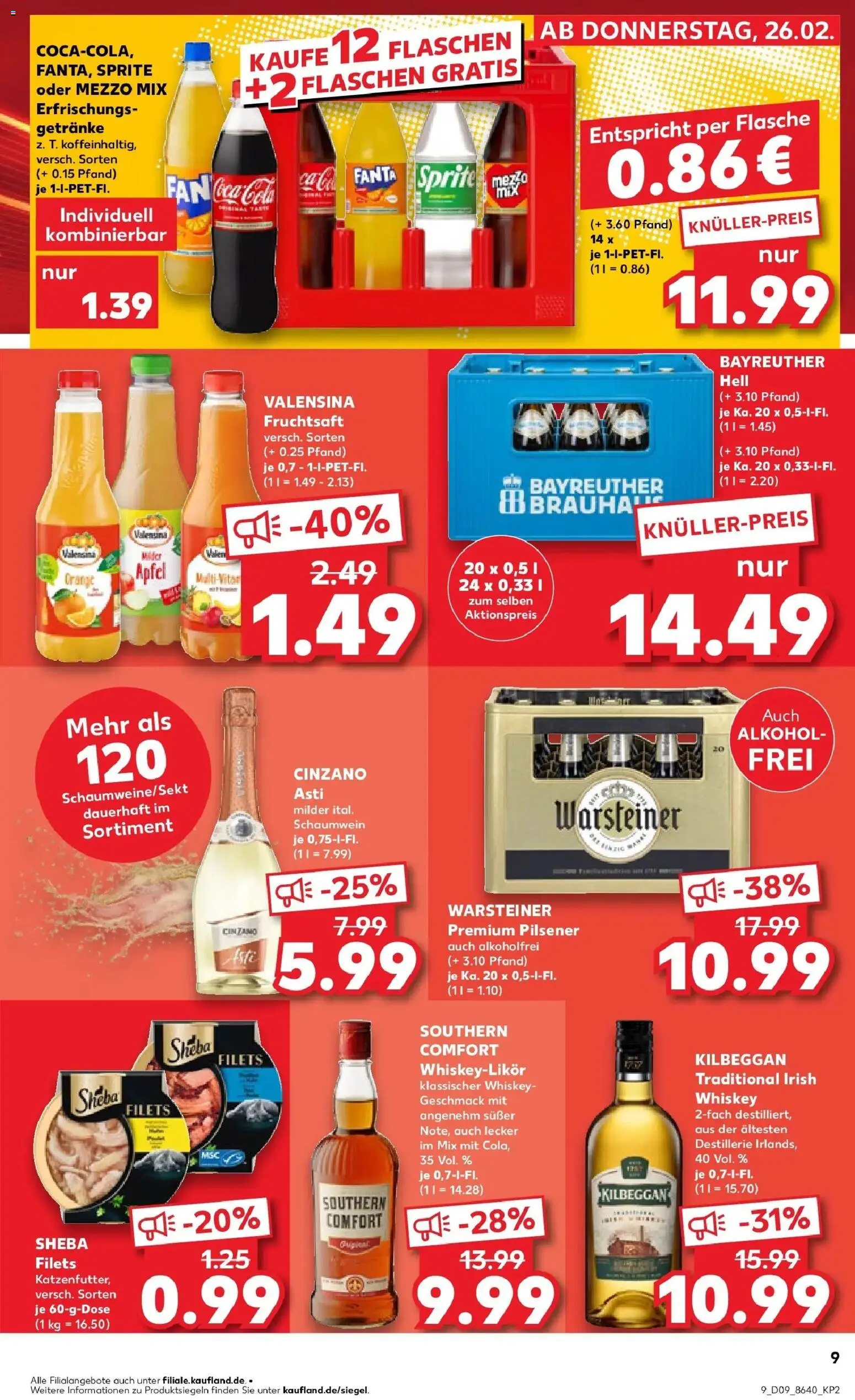 Kaufland prospekt Menden (Sauerland)	 – gültig ab 26.02.2026 | Seite: 9 | Produkte: Sheba, Fanta, Sprite, Oder mezzo mix