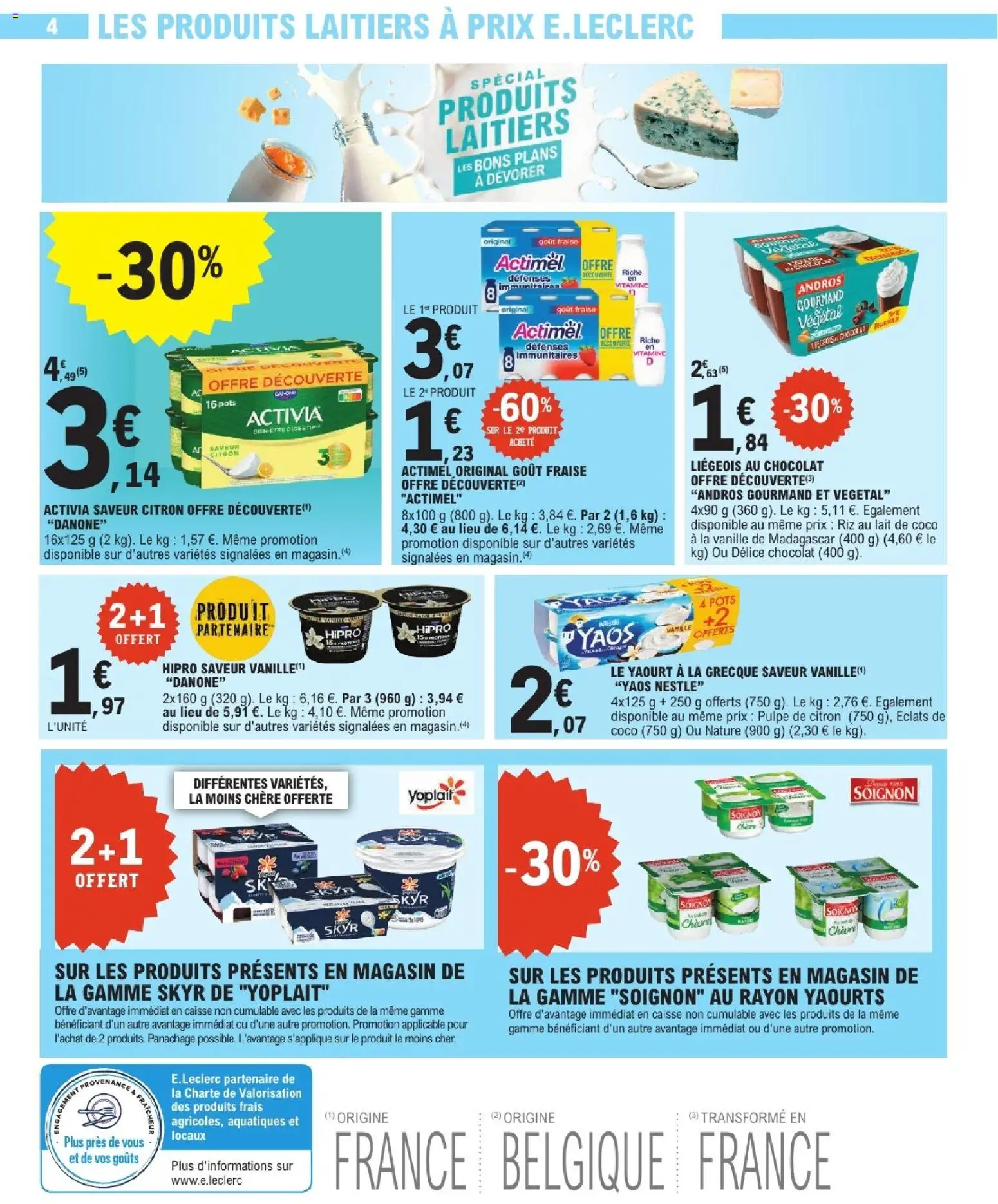 {H1} | Page: 4 | Produits: Citron, Actimel, Yaourt, Riz